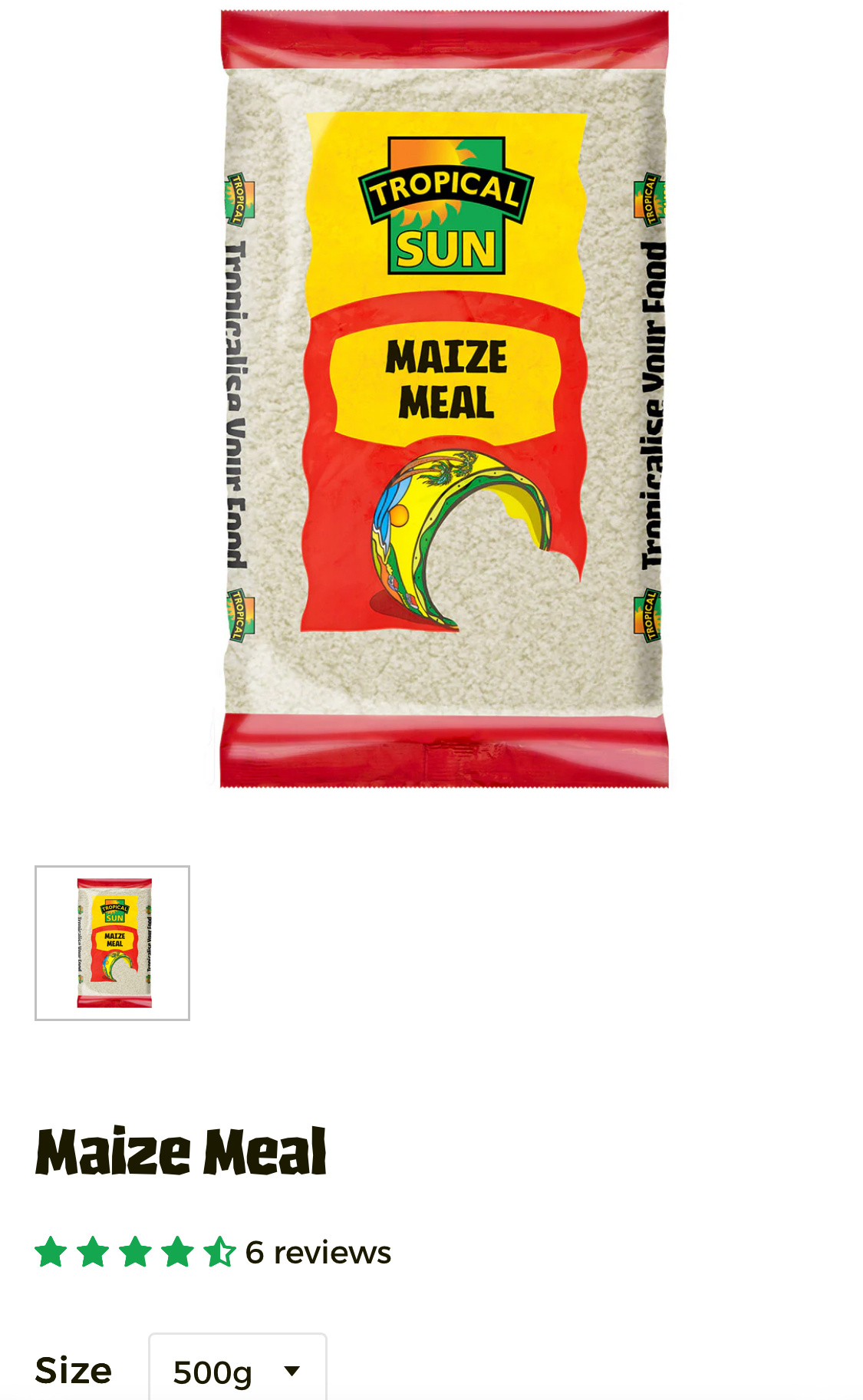 Tropical Sun Maize Meal 500g