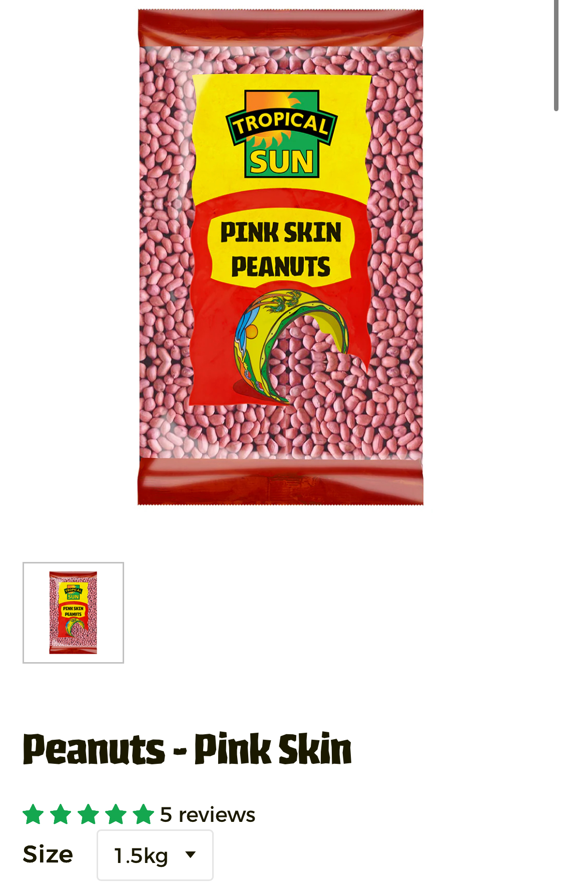 Tropical Sun Pink Skin Peanuts 1.5kg