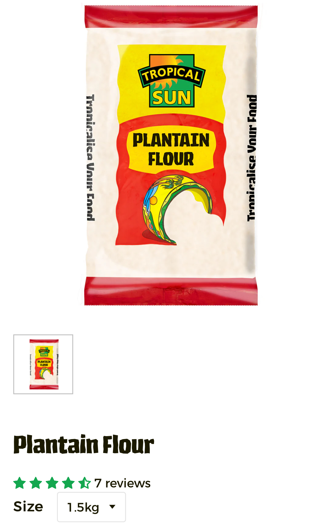 Tropical Sun Plantain Flour 1.5kg