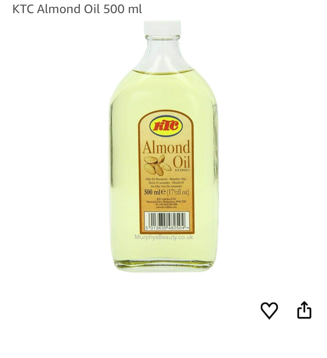 KTC Almond Oil 500ml
