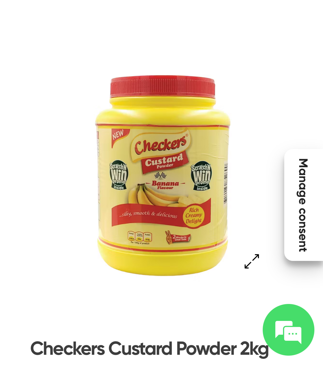 Checkers Custard Powder Banana Flavour 2kg