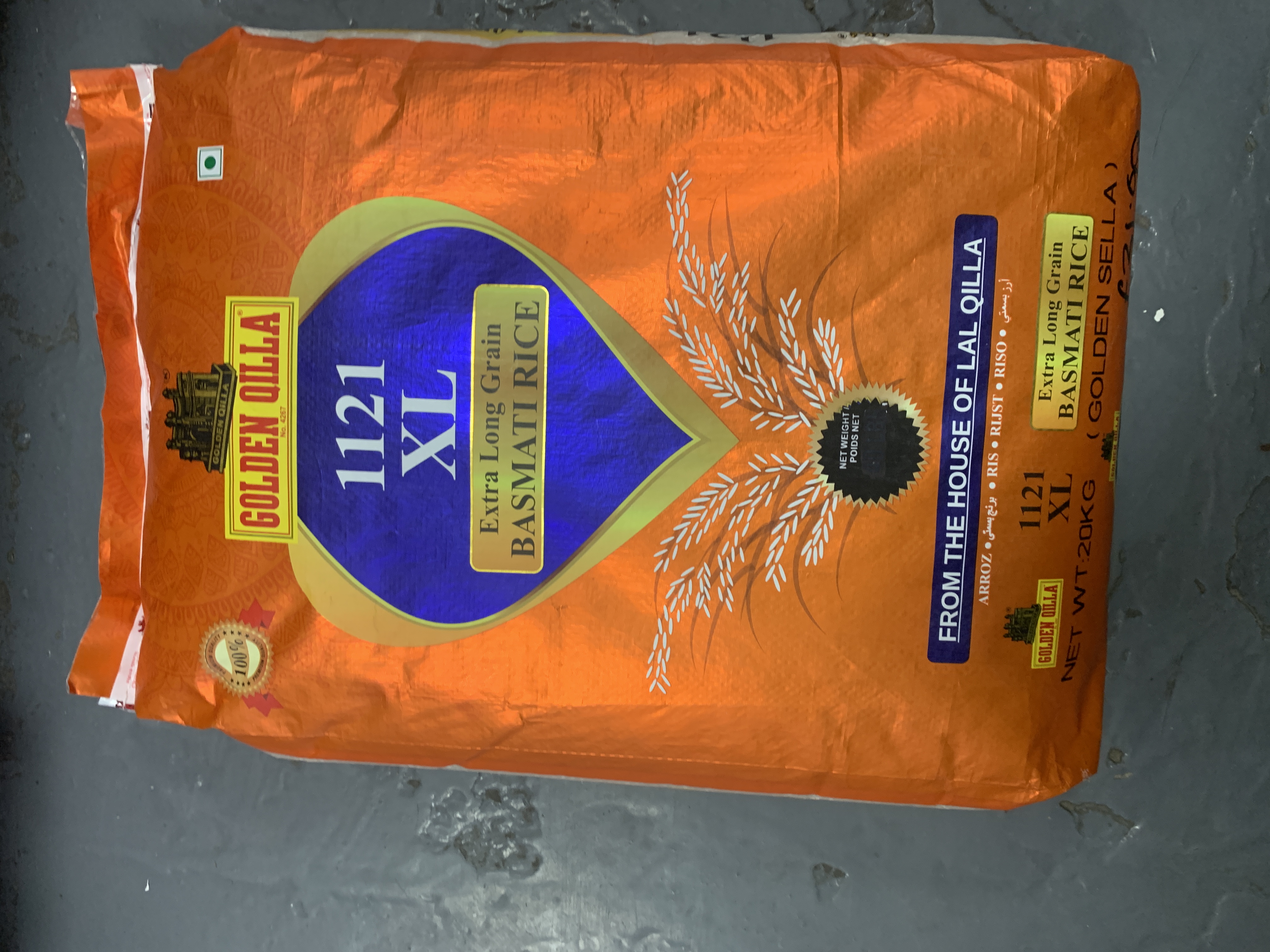 Golden Qilla 1121 XL Extra Long Grain Basmati Rice 20kg