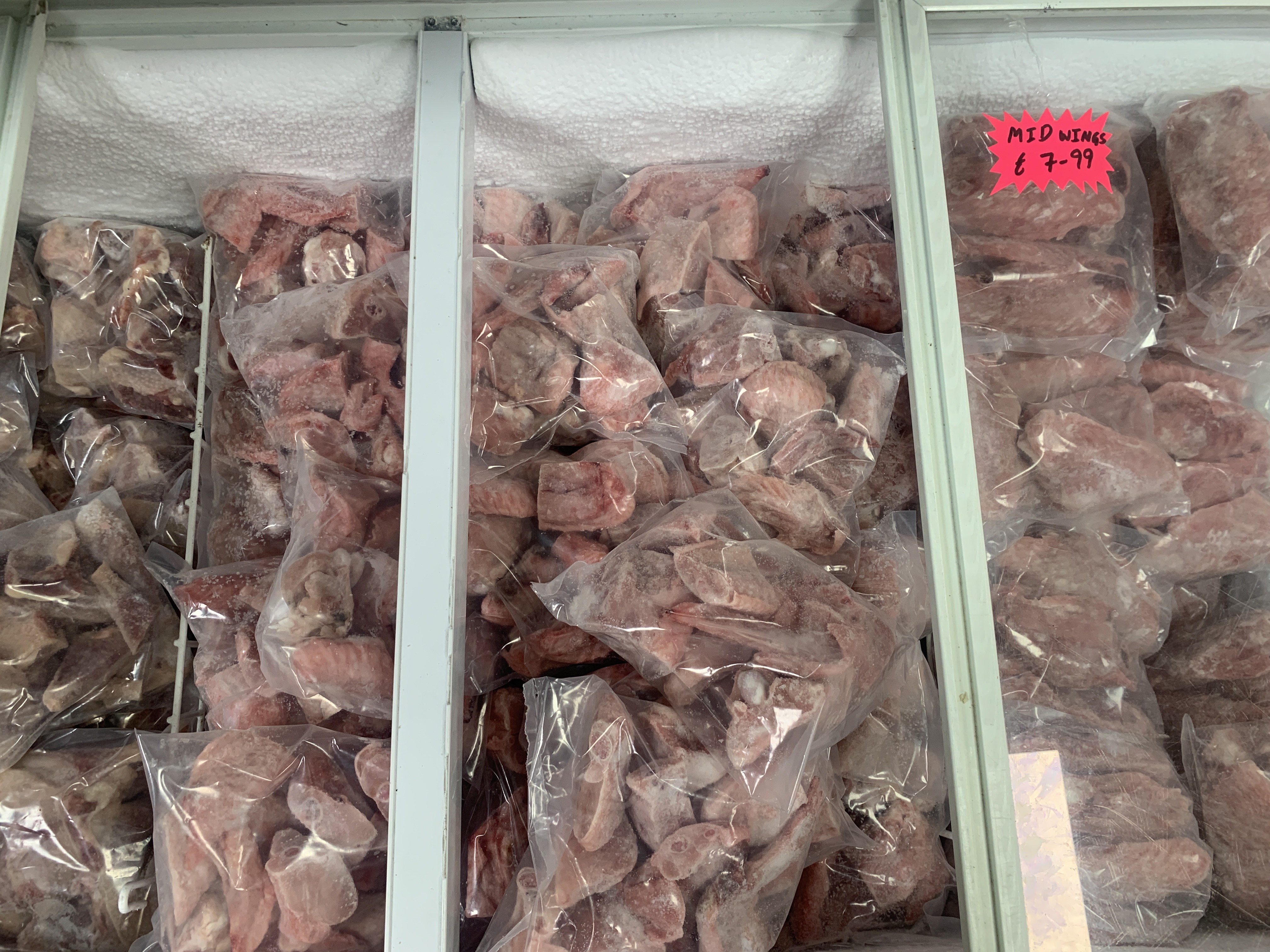 Frozen meat packs