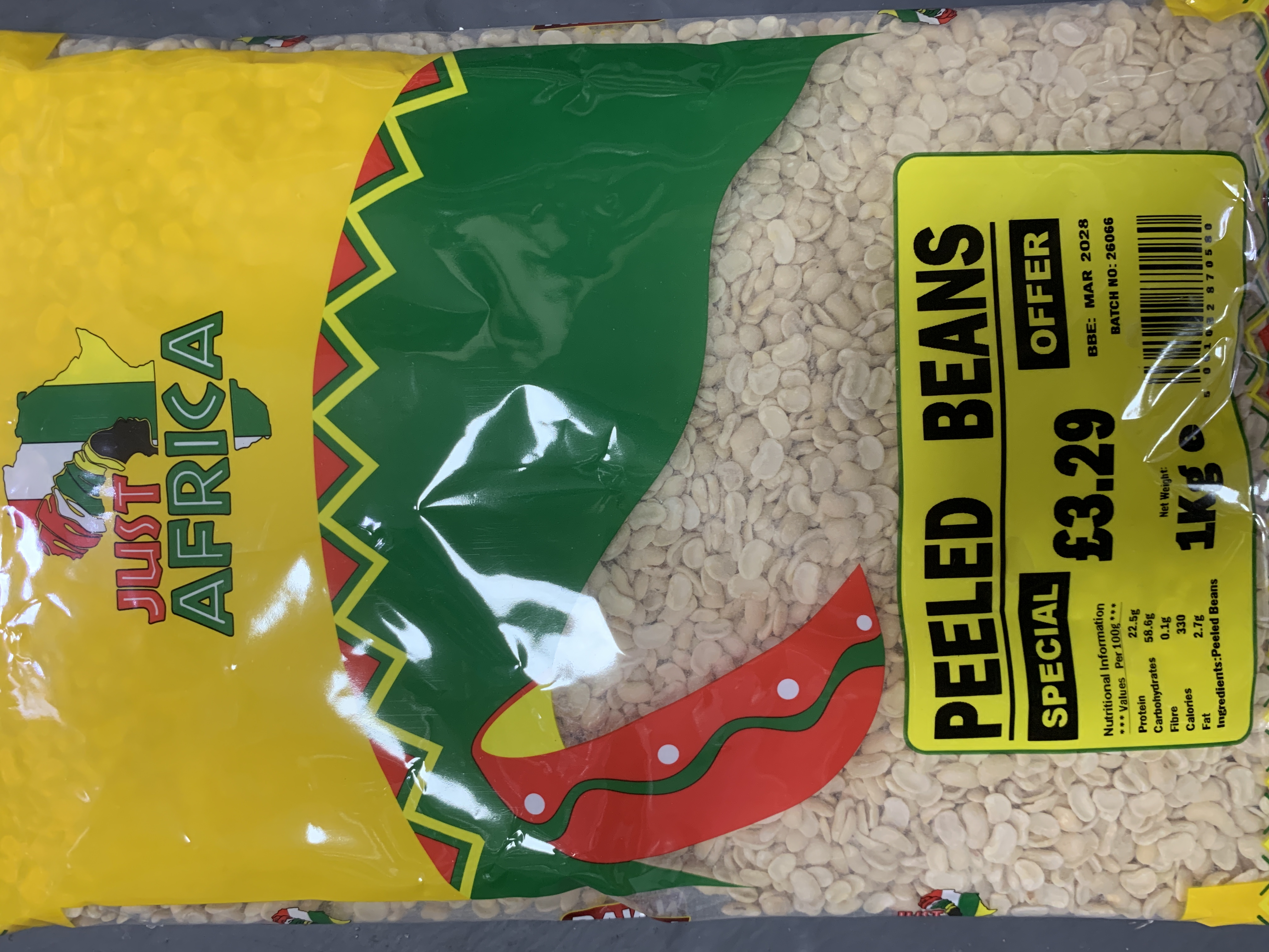 Just Africa Peeled Beans 1kg