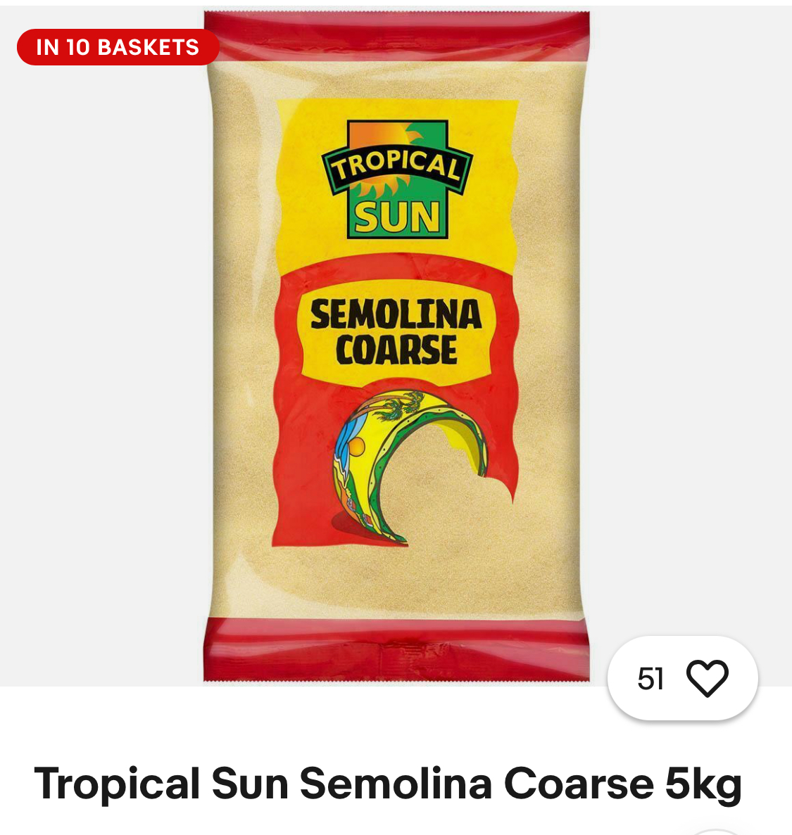 Tropical Sun Semolina Coarse 5kg