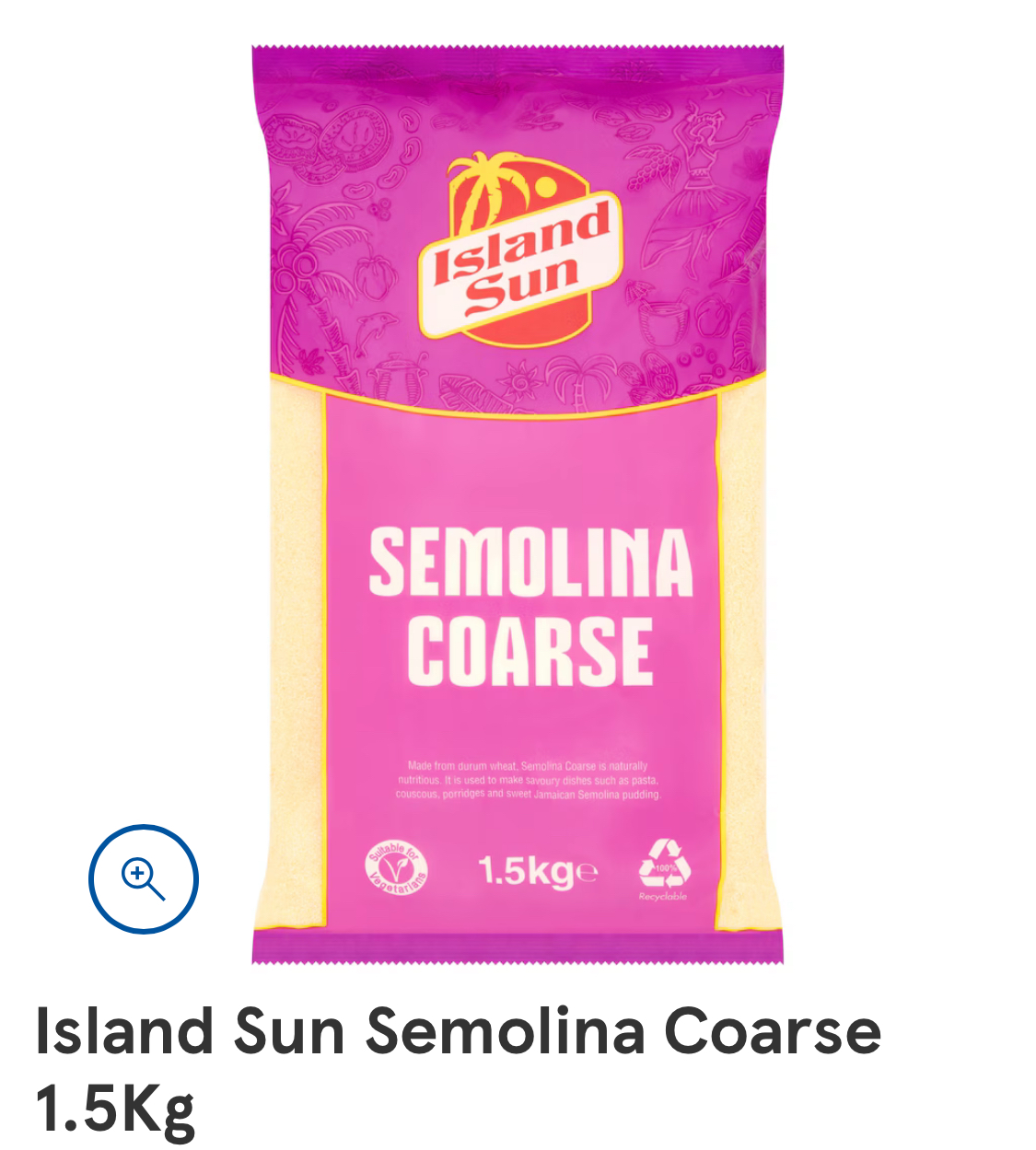 Island Sun Semolina Coarse 1.5kg