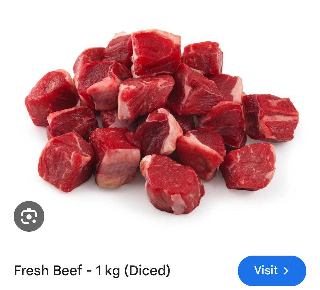 Beef - 1kg (Diced)