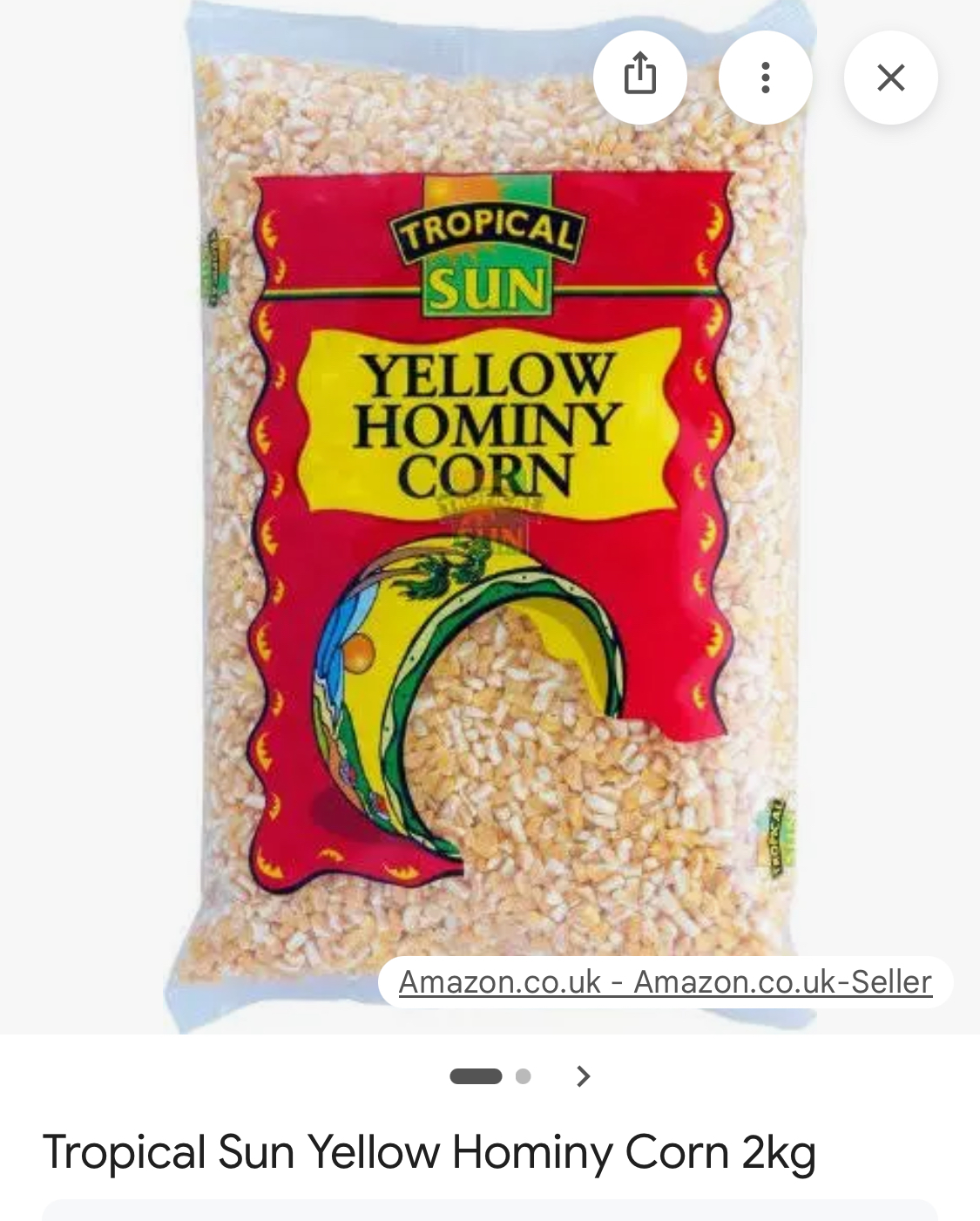 Tropical Sun Yellow Hominy Corn 2kg