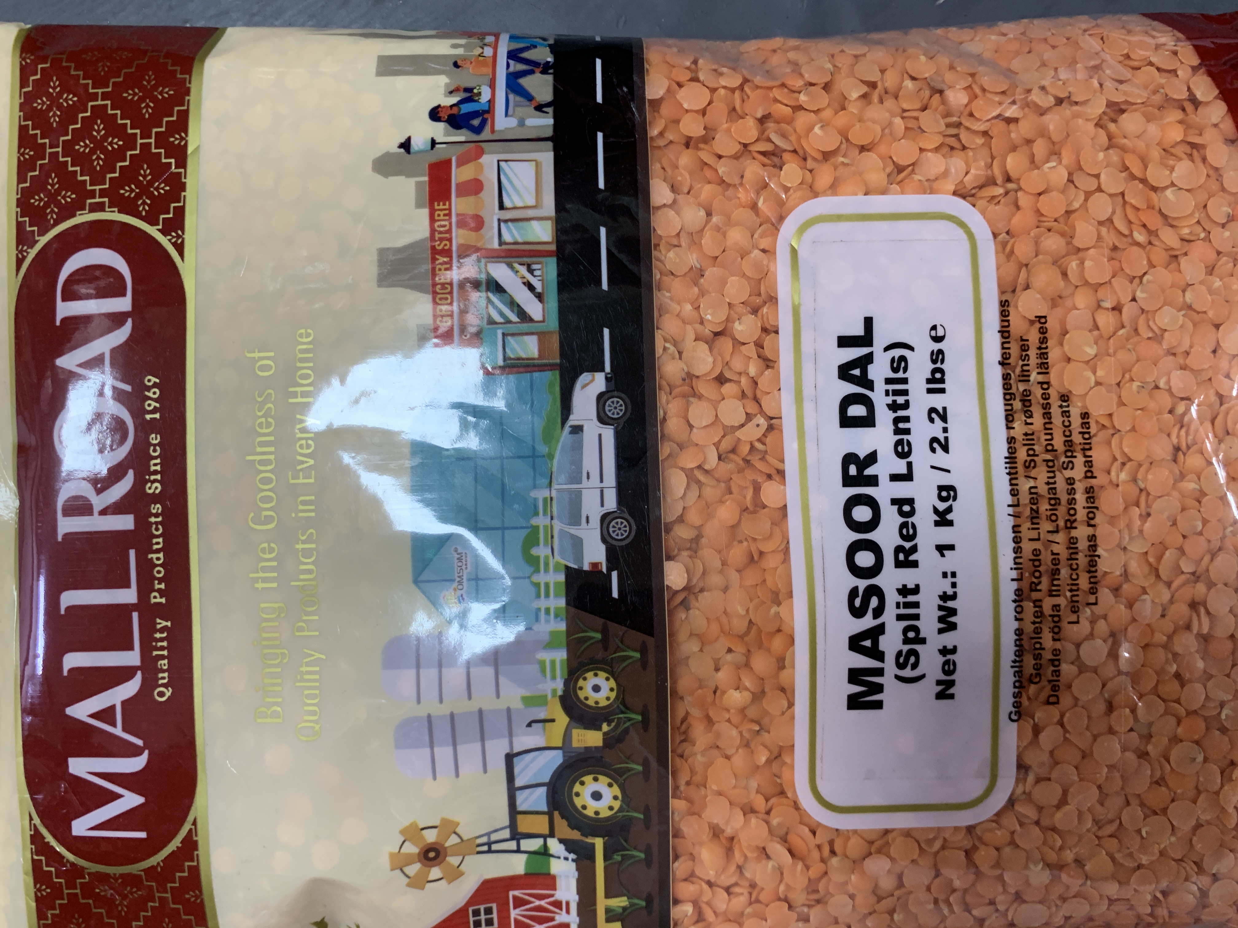 Mall Road Masoor Dal (Split Red Lentils) 1kg