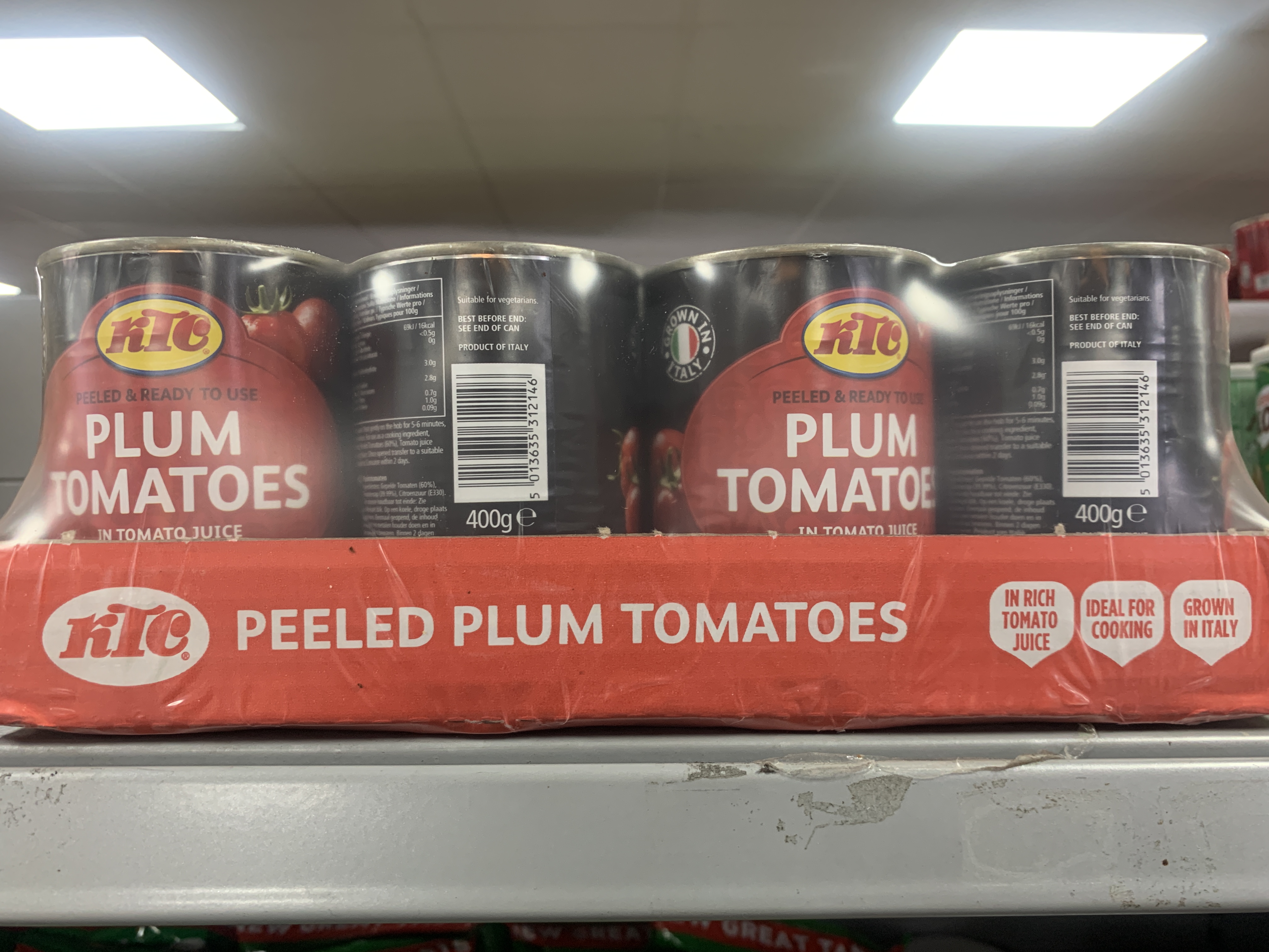KTC Peeled Plum Tomatoes Case (12 x 400g)