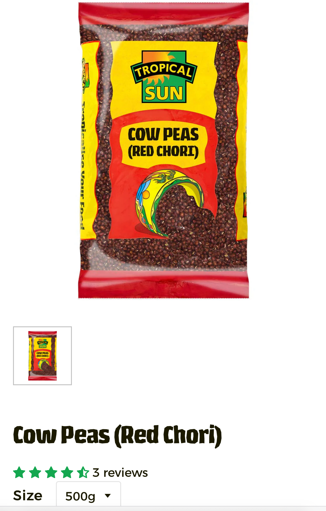 Tropical Sun Cow Peas (Red Chori) 500g