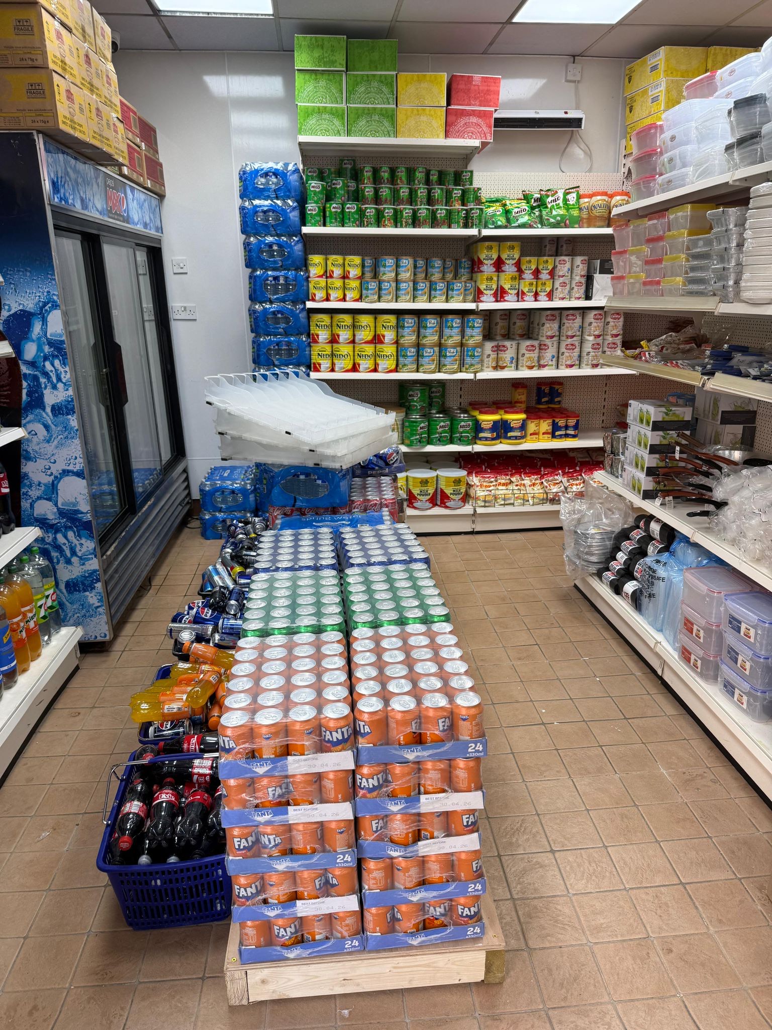 Beverages and drinks section