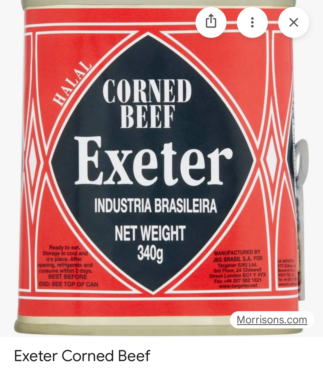 Exeter Corned Beef Halal 340g