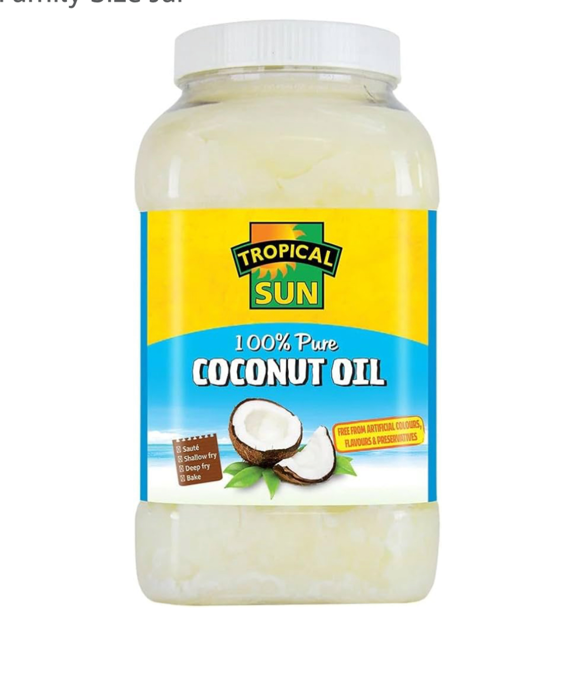Tropical Sun 100% Pure Coconut Oil Family Size 1L