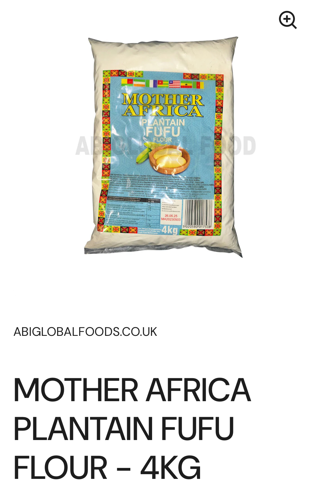 Mother Africa Plantain Fufu Flour 4kg