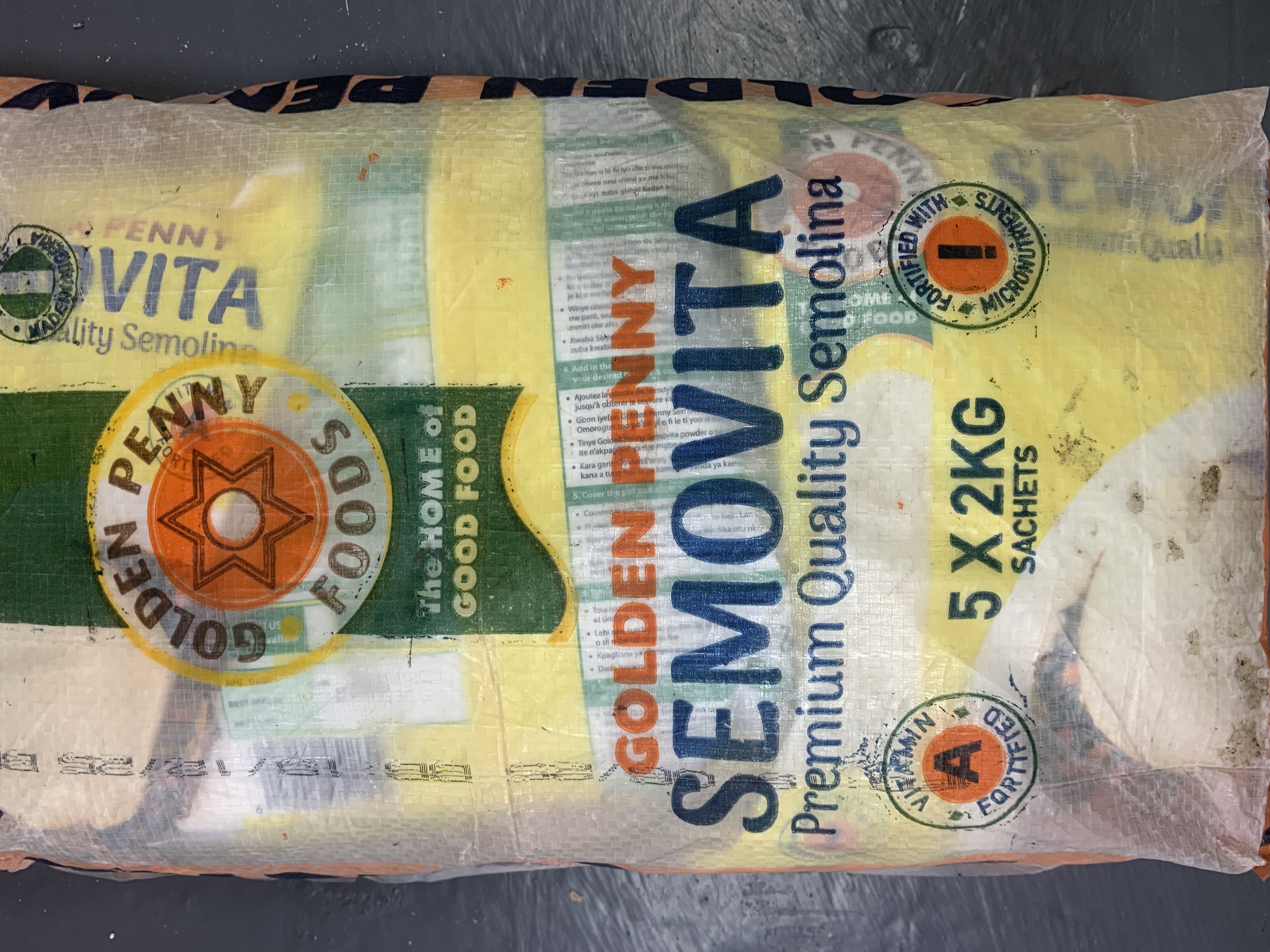 Golden Penny Semovita 5 x 2kg Sachets (10kg)