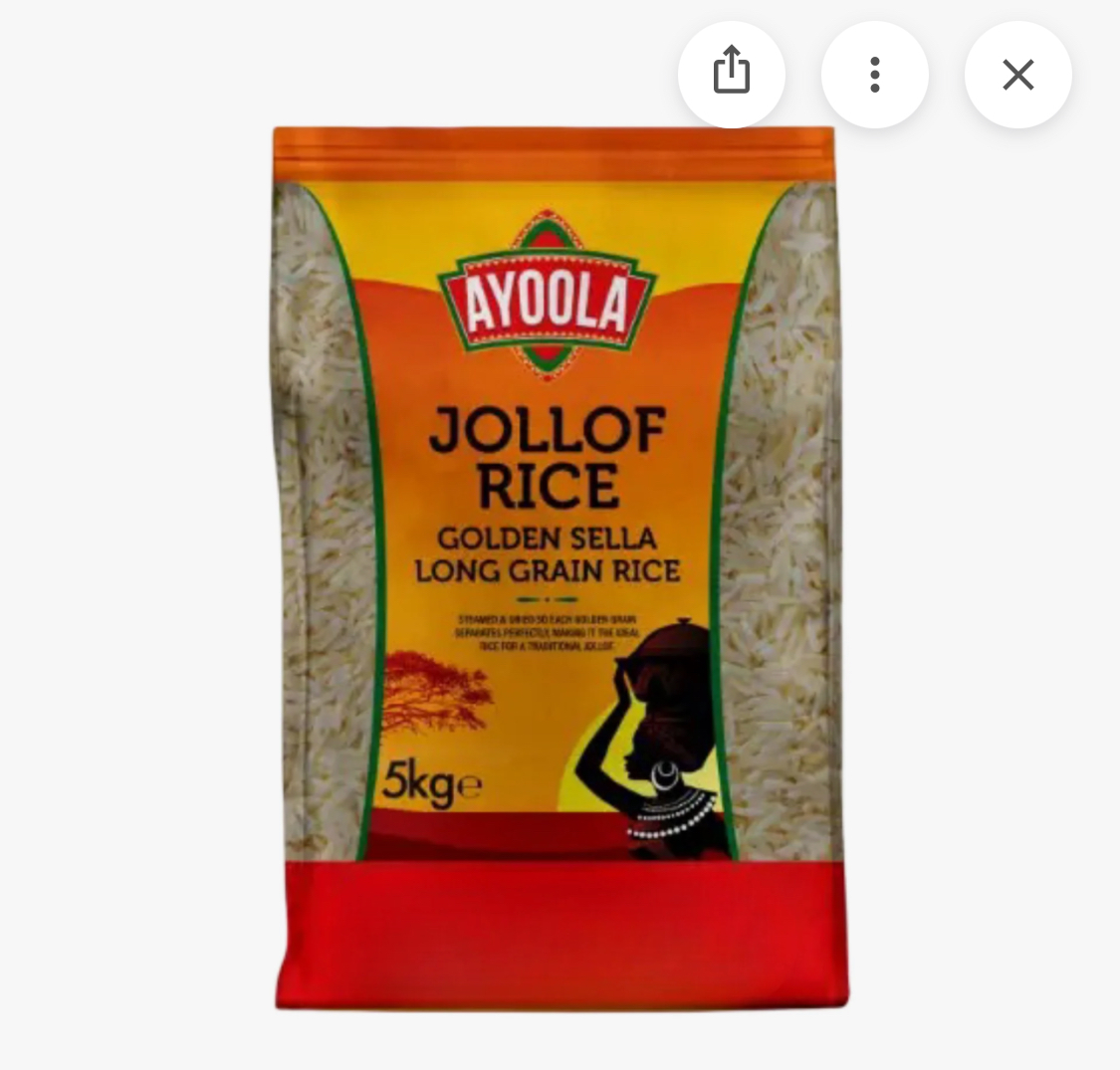 Ayoola Jollof Rice Golden Sella Long Grain 5kg