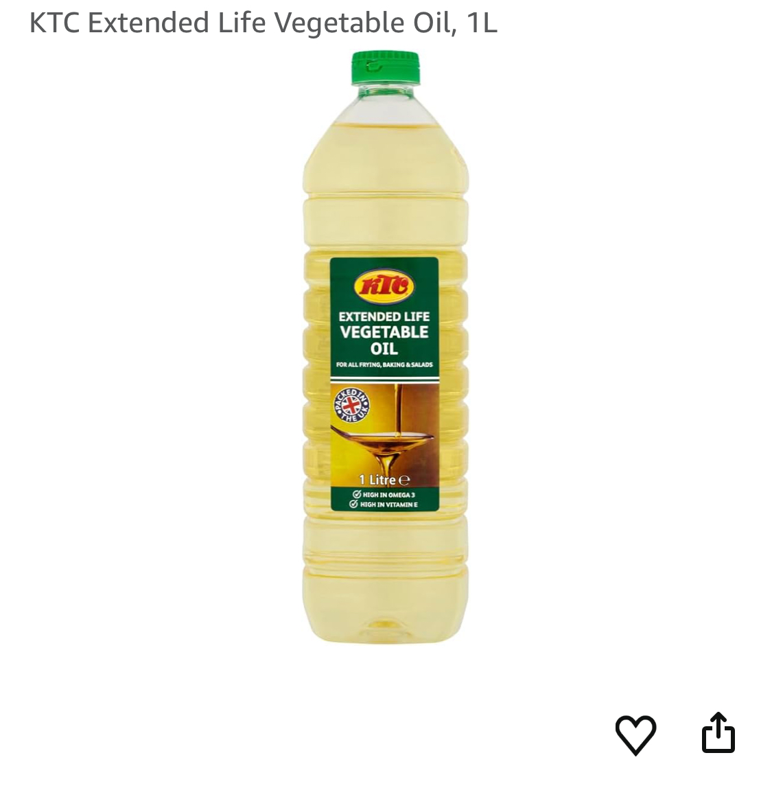 KTC Extended Life Vegetable Oil 1L