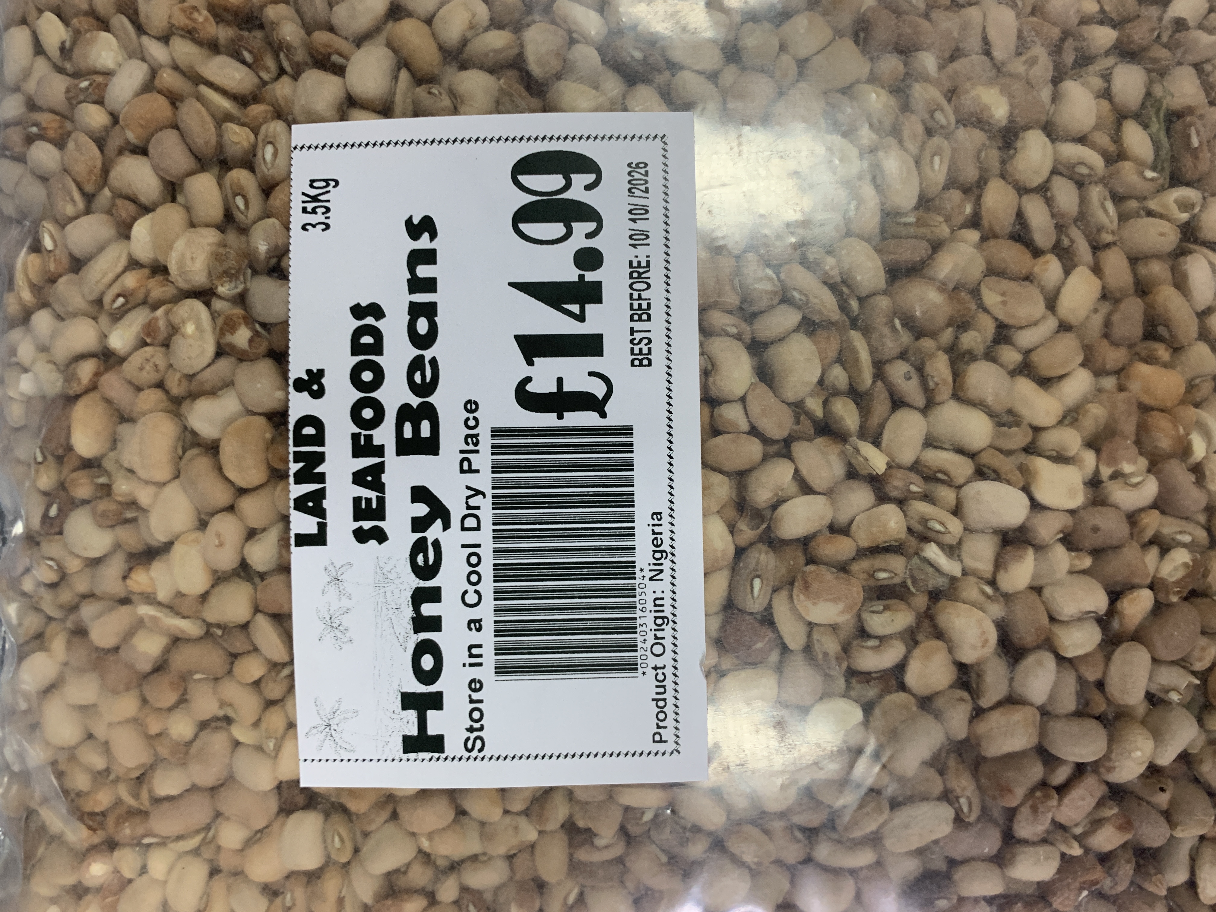 Land & Seafoods Honey Beans 3.5kg