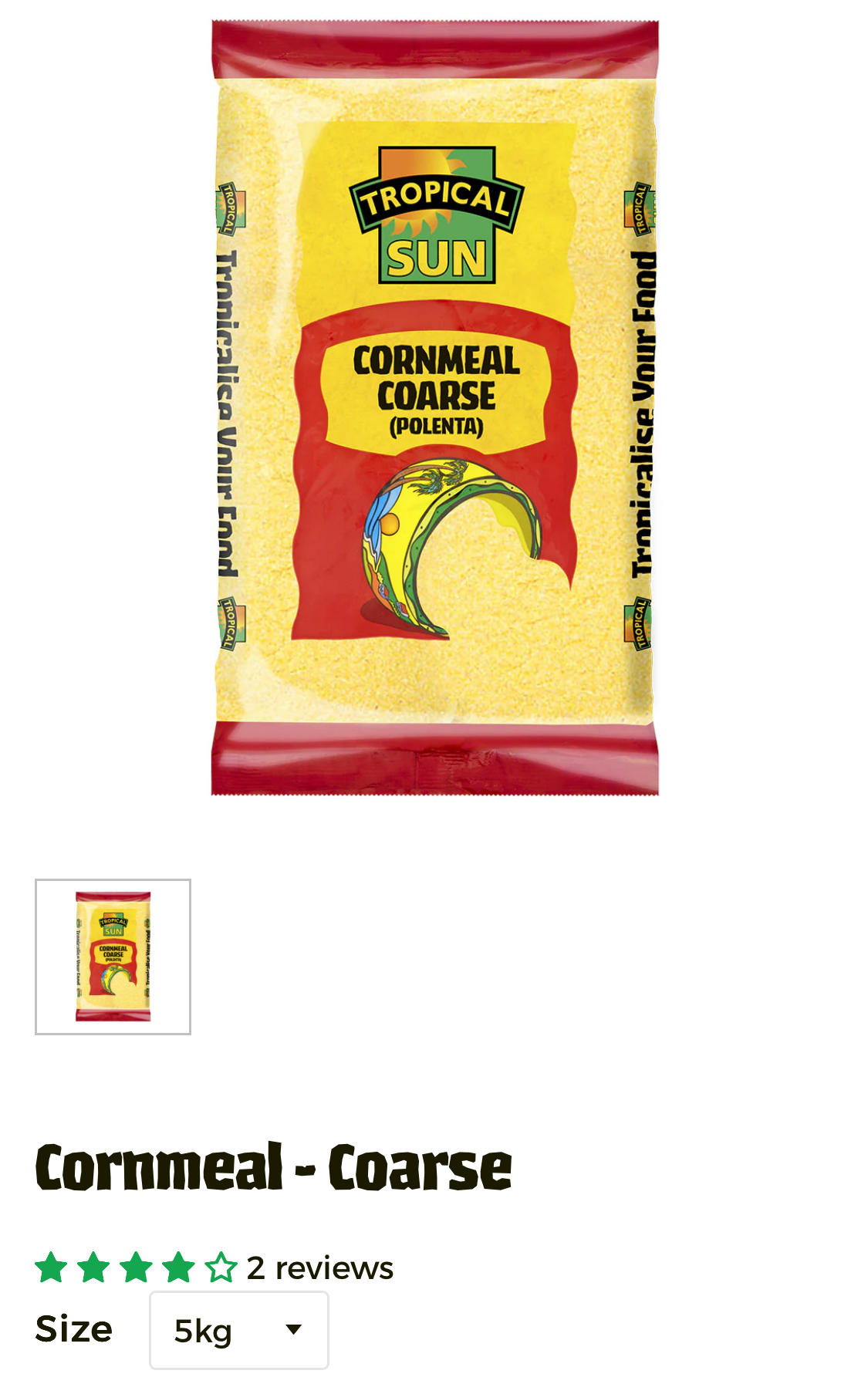 Tropical Sun Cornmeal Coarse (Polenta) 5kg