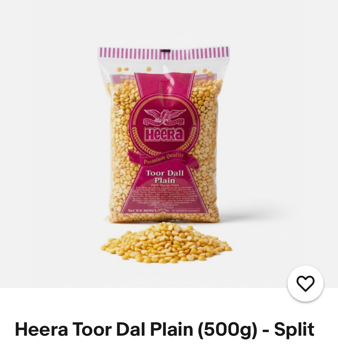 Heera Toor Dal Plain 500g