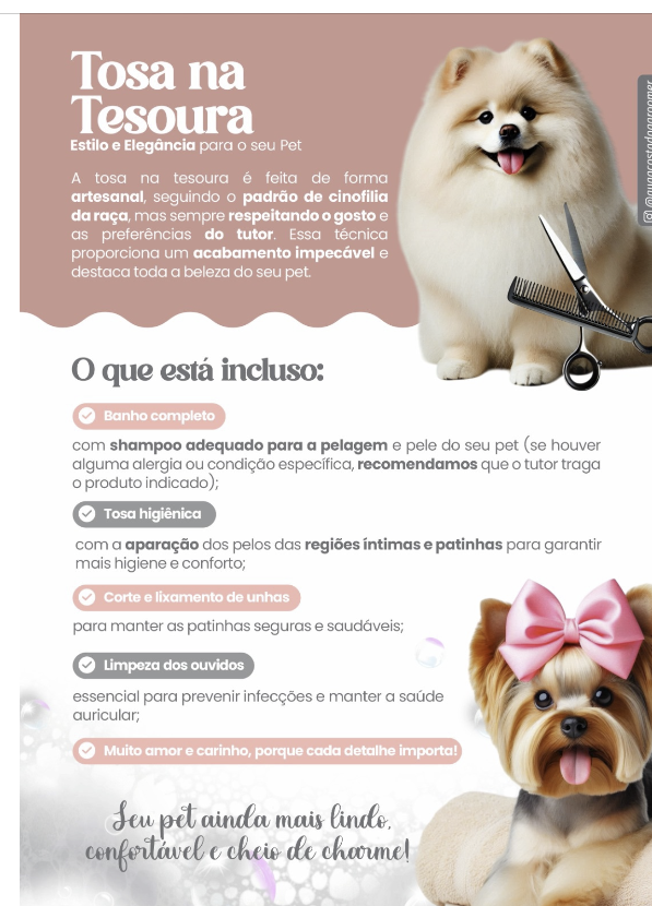 Tosa na tesoura — acabamento