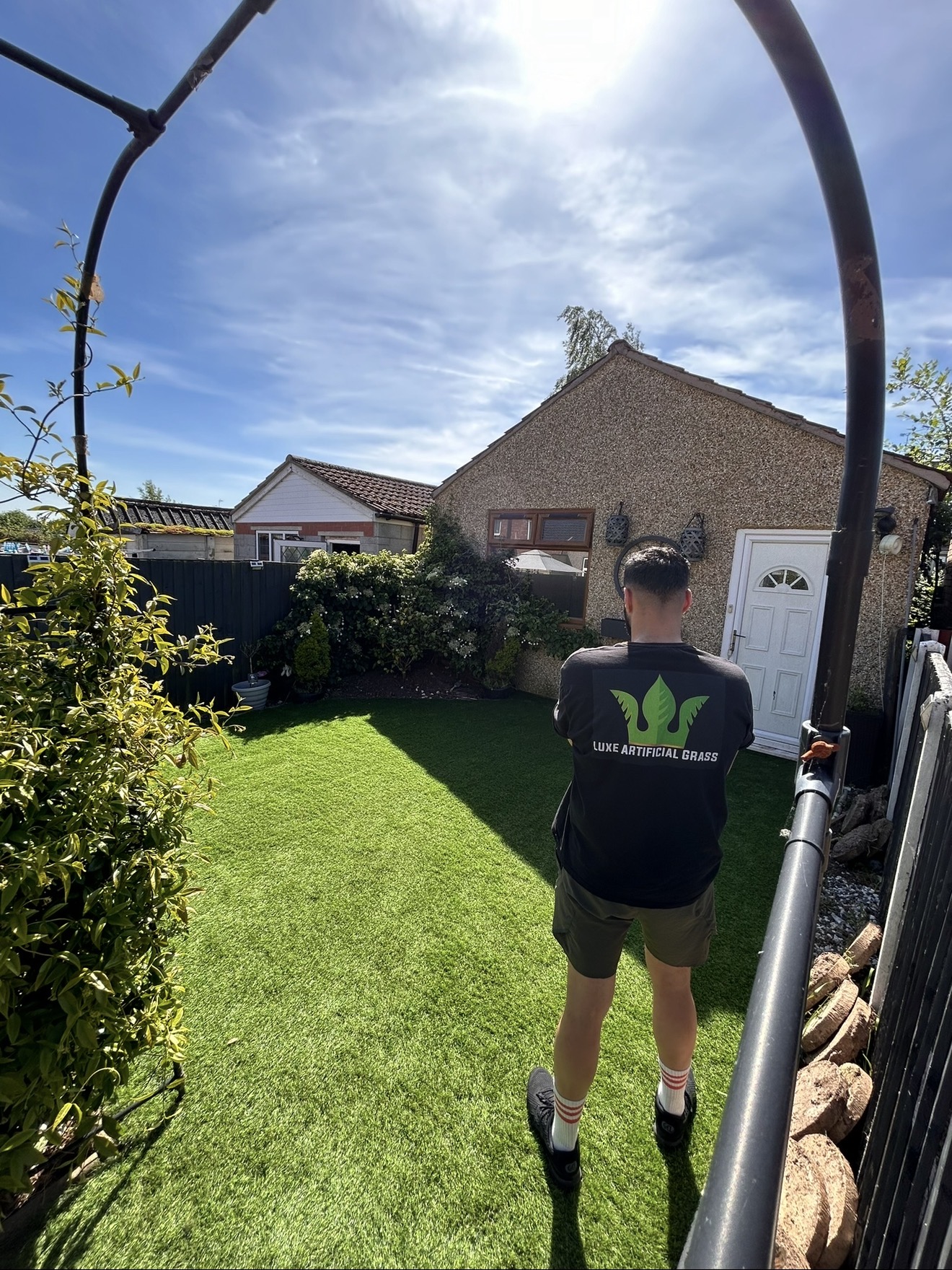 Full rear-garden artificial grass install