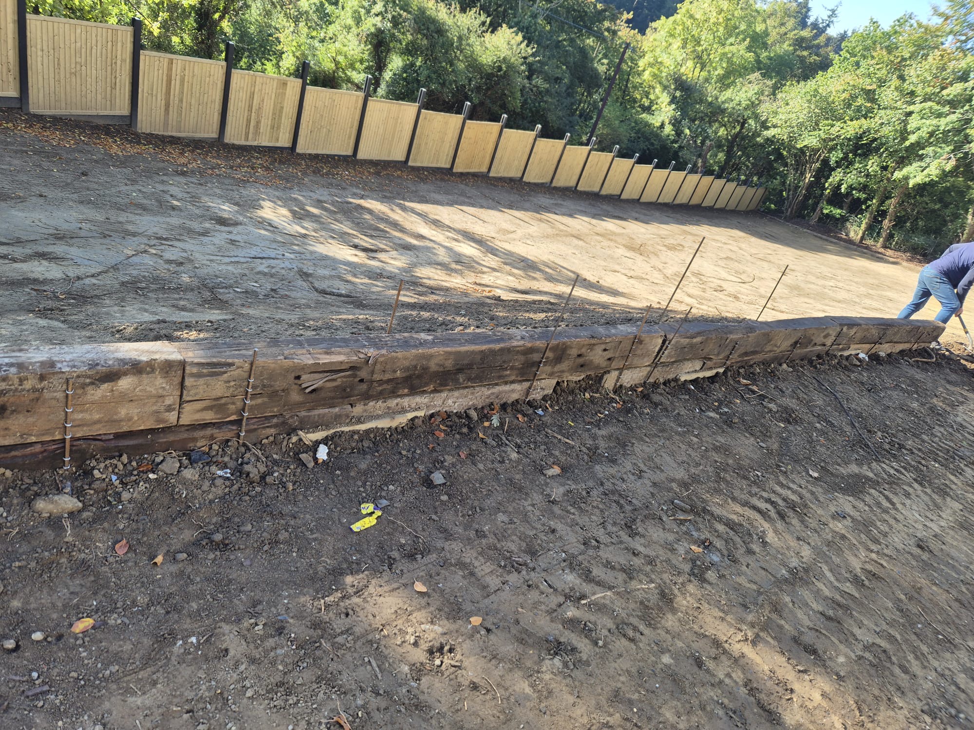 Sleeper retaining wall & timber fence, Dublin, by FIX & FINISH handyman Dublin