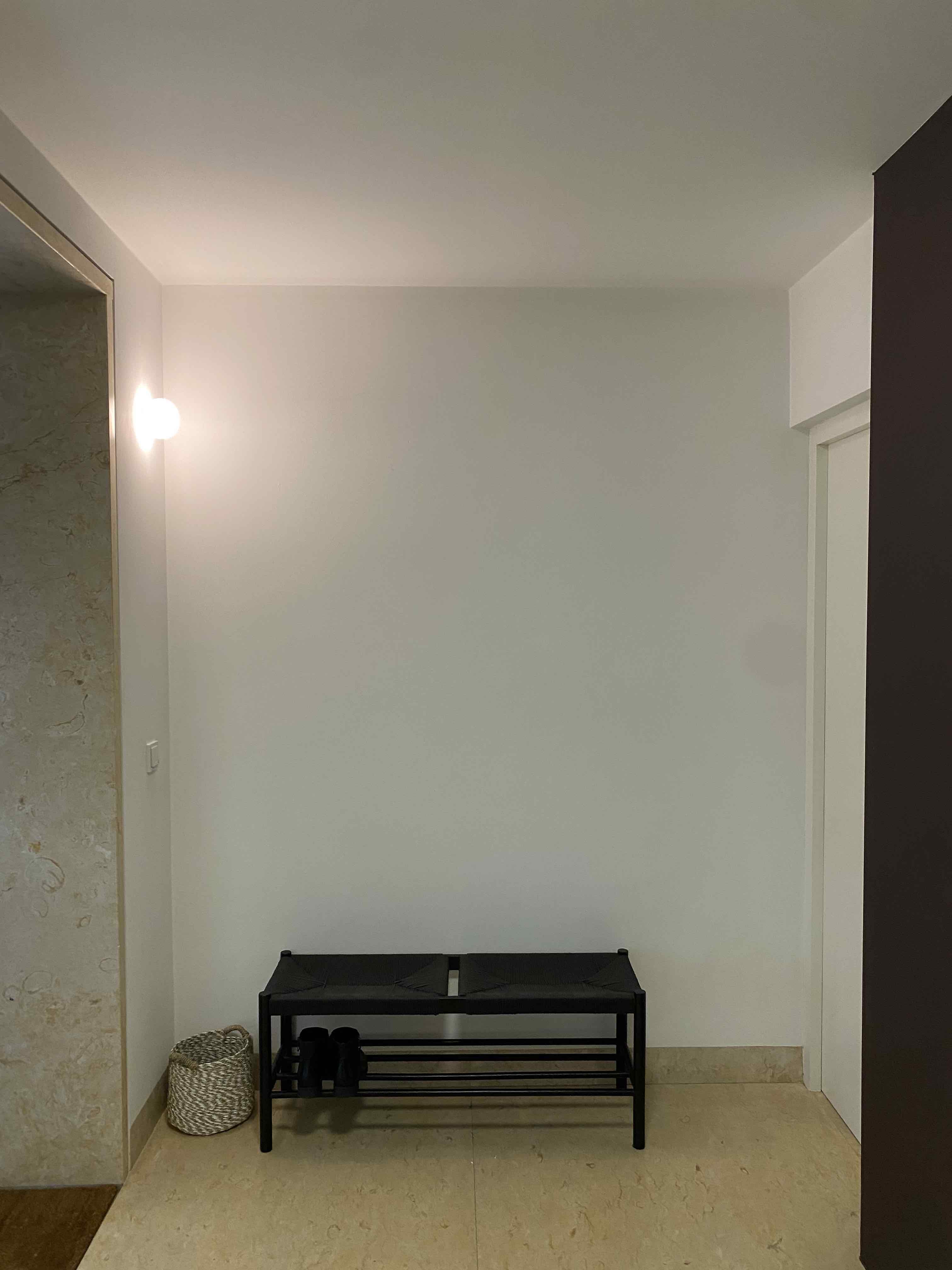 Antes: Hall envelhecido