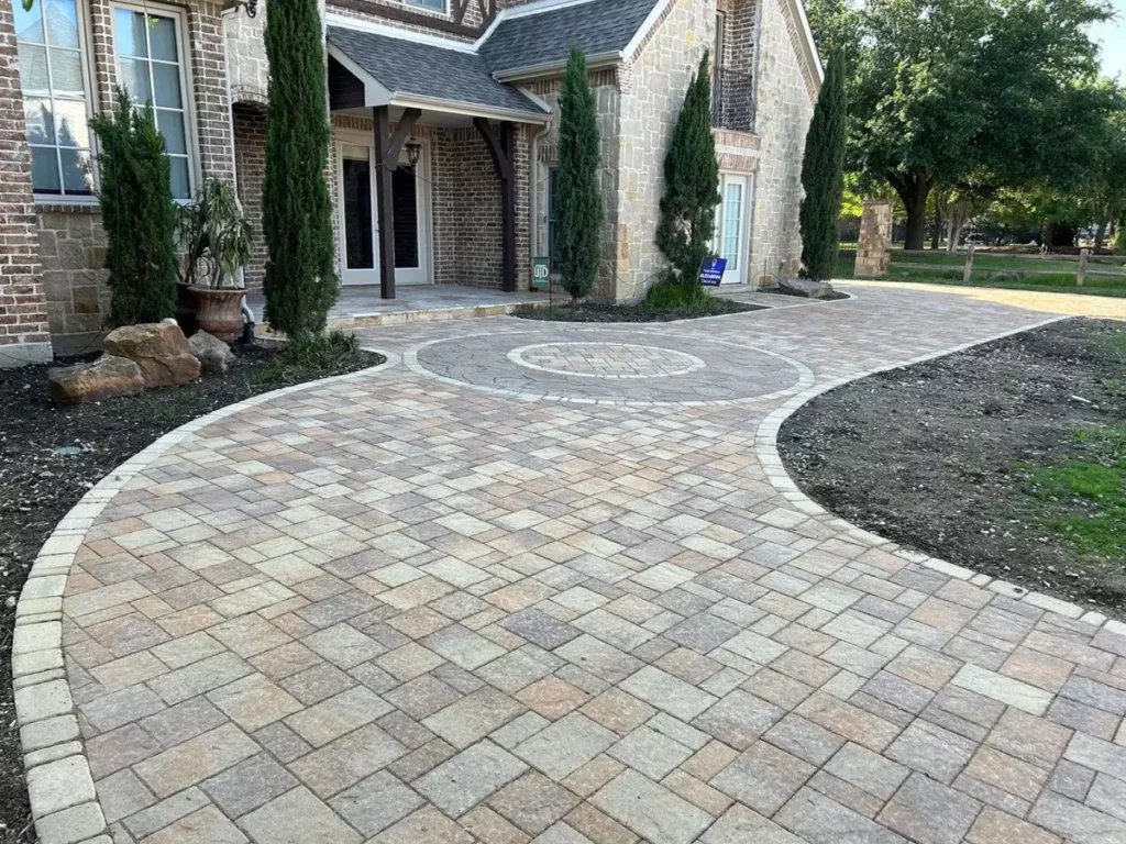 Cobblestone Courtyard Entry