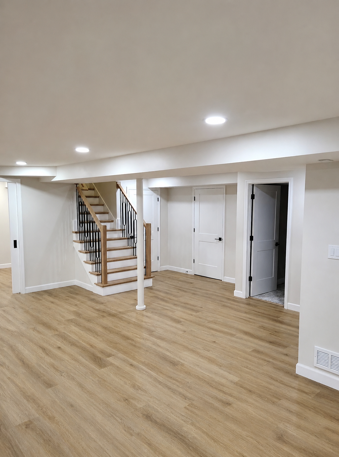 Wide-Plank LVP Basement