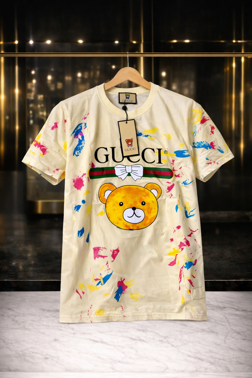 Camiseta Tela Fría Gucci Bear Paint Splash