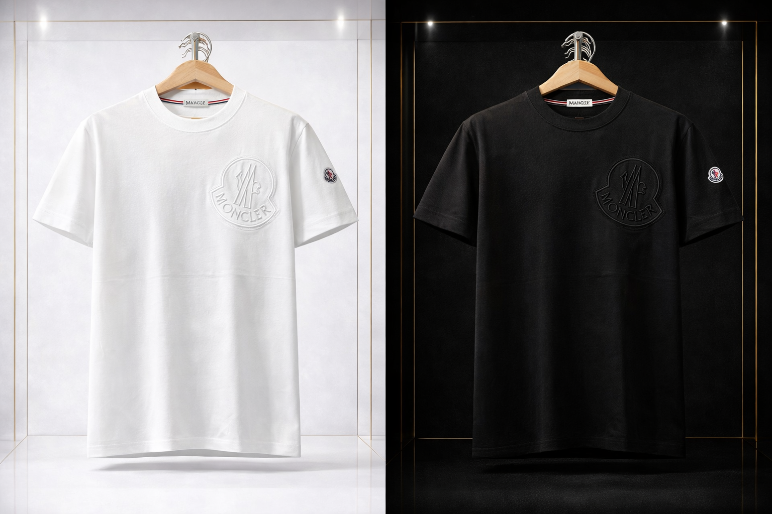 Camiseta Moncler Logo Bordado Premium