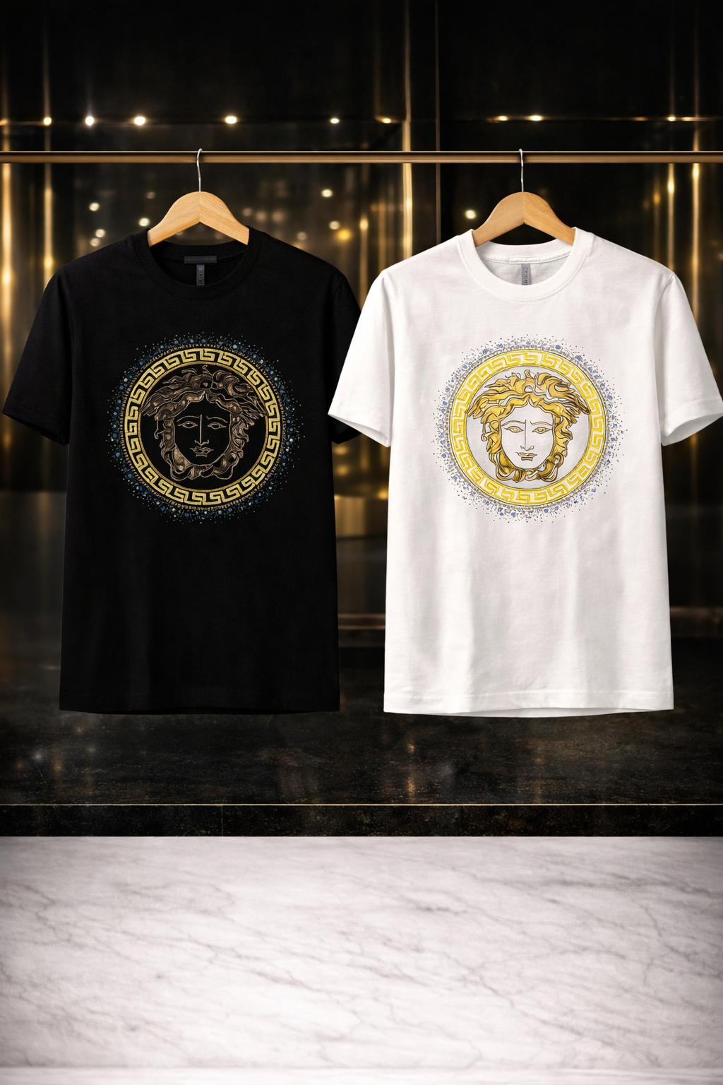 Camiseta Tela Fría Versace Medusa Splash Gold