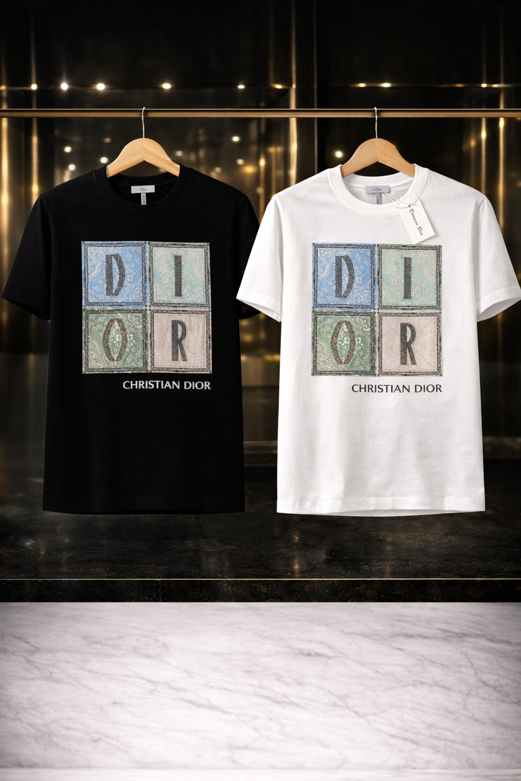 Camiseta Tela Fría Dior Glitter Blocks Edition