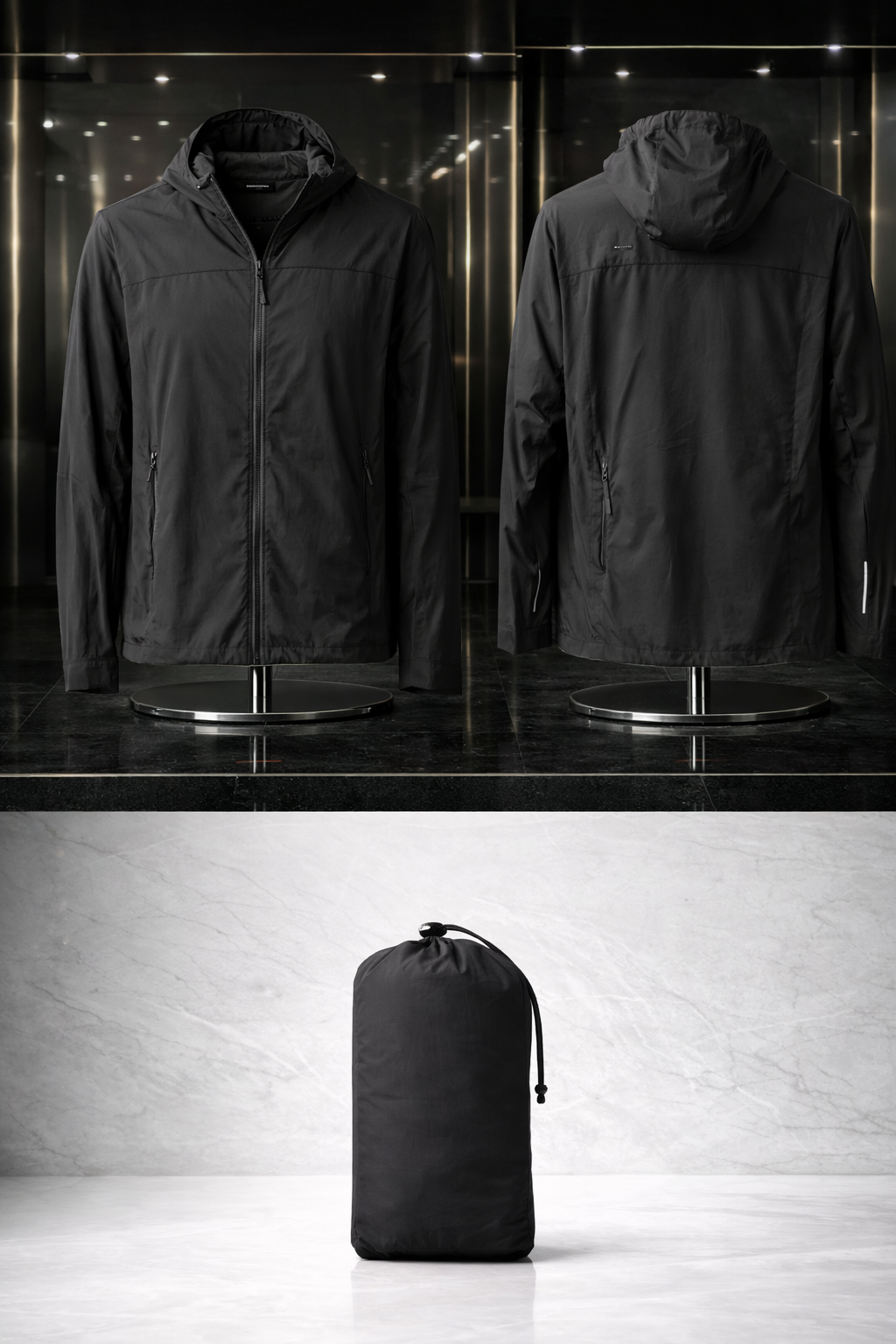 Chaqueta Rompevientos Negro Premium