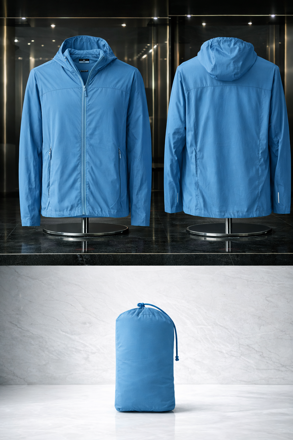 Chaqueta Rompevientos Azul Cielo Premium