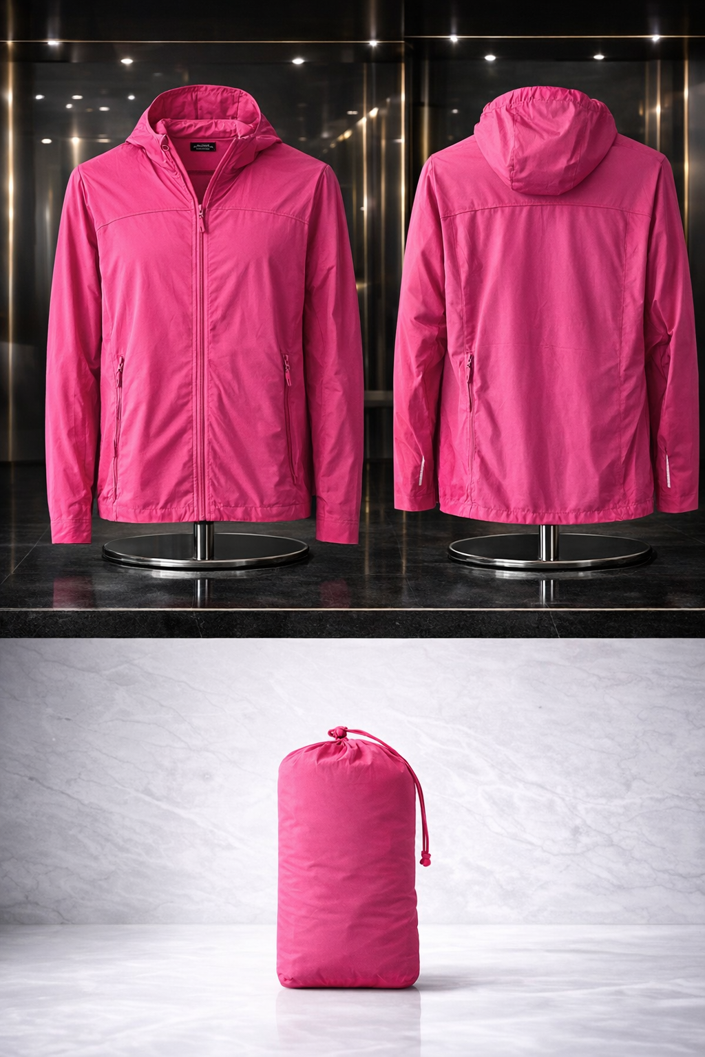 Chaqueta Rompevientos fuxia Intenso Premium