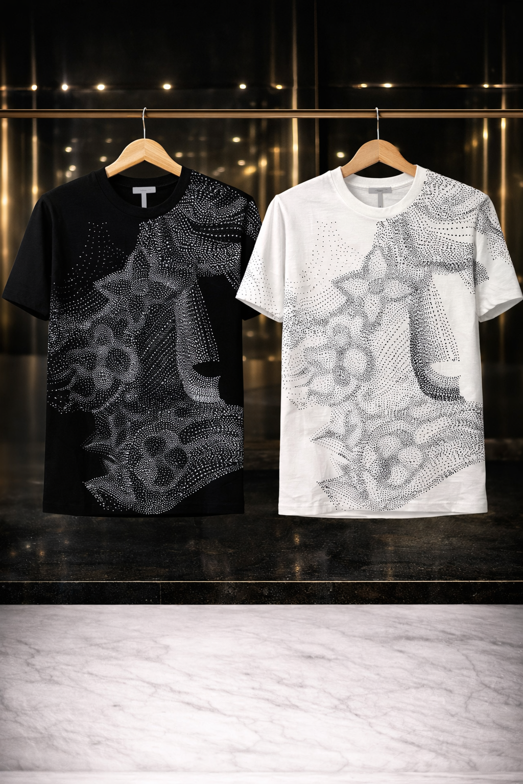 Camiseta Tela Fría Abstract Rhinestone Art