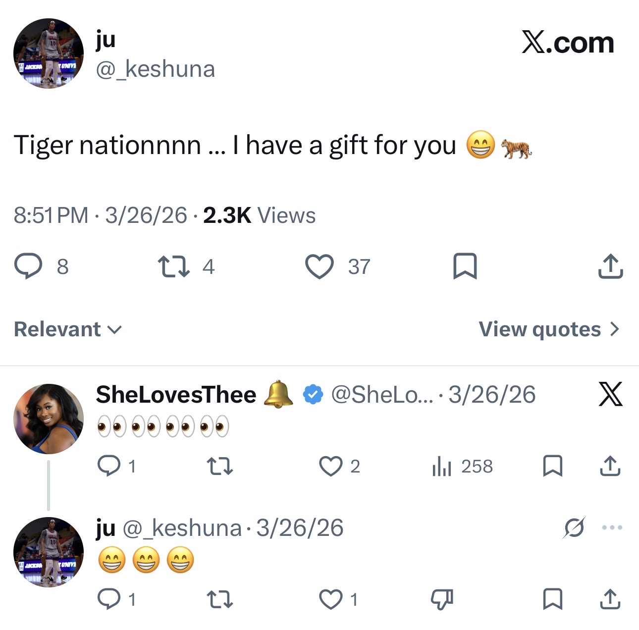 Keshuna Luckett Tweet - The Gift