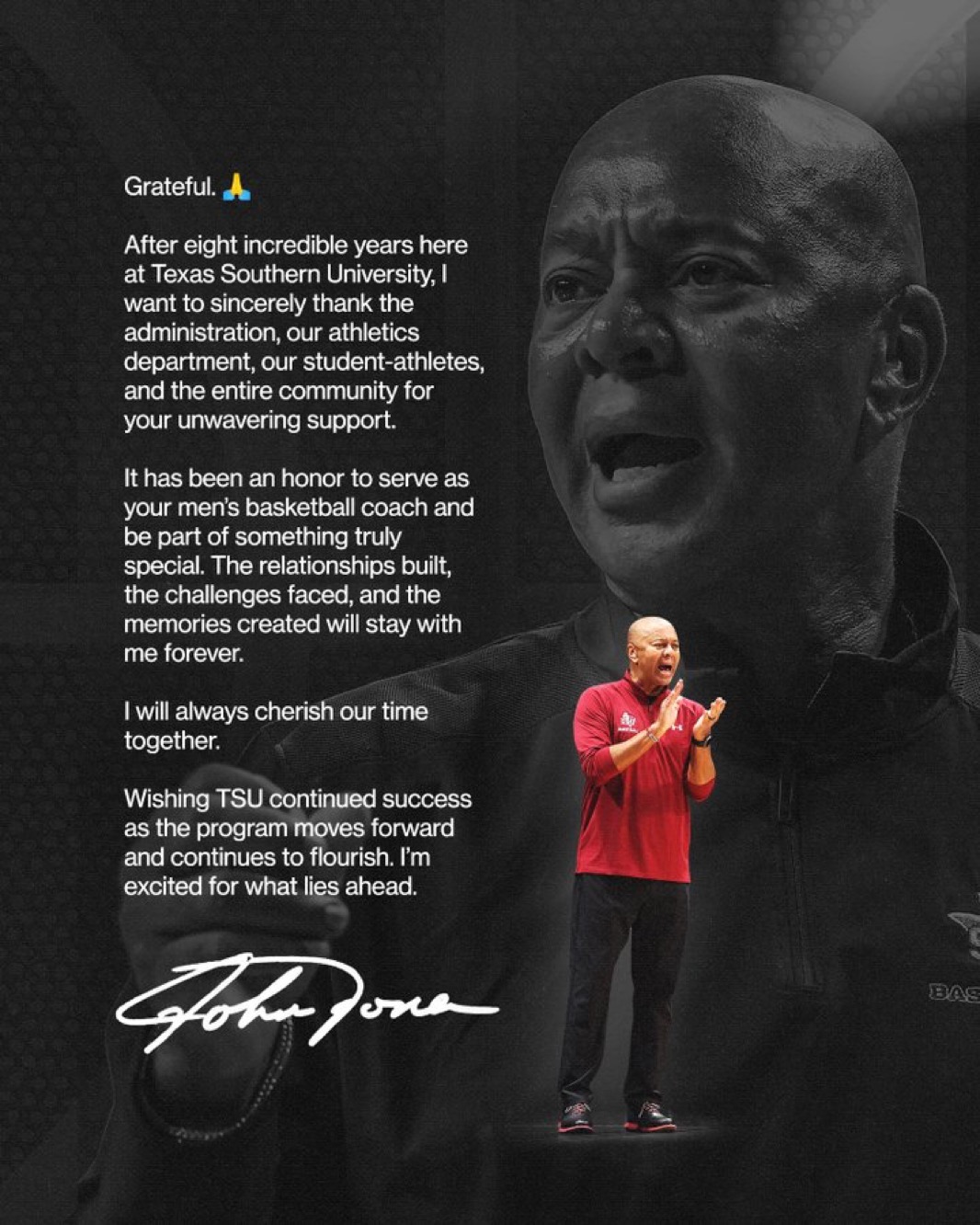 Johnny Jones Farewell Message