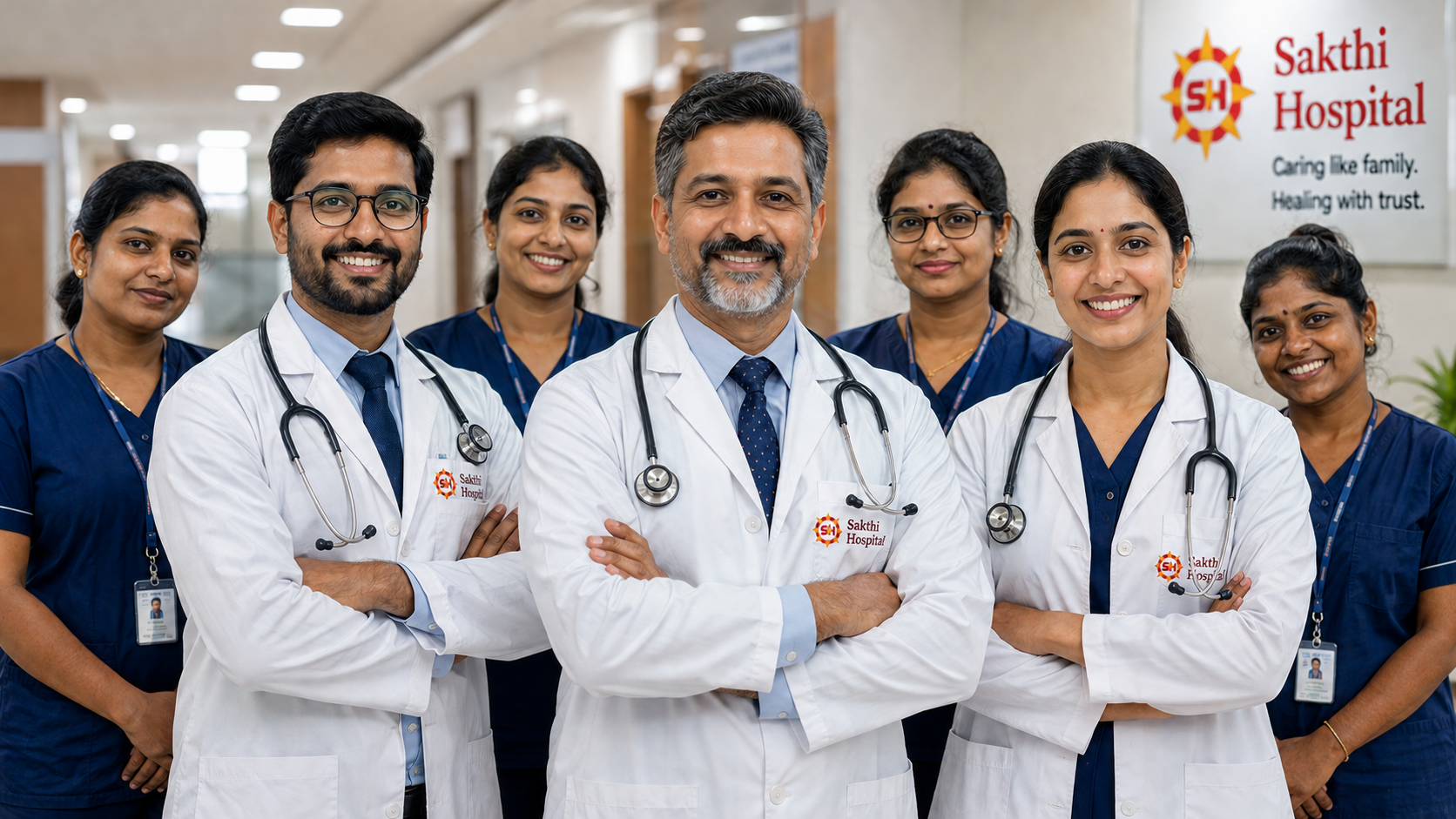 Sakthi Hospital doctors and medical staff team - Caring like family, Healing with trust