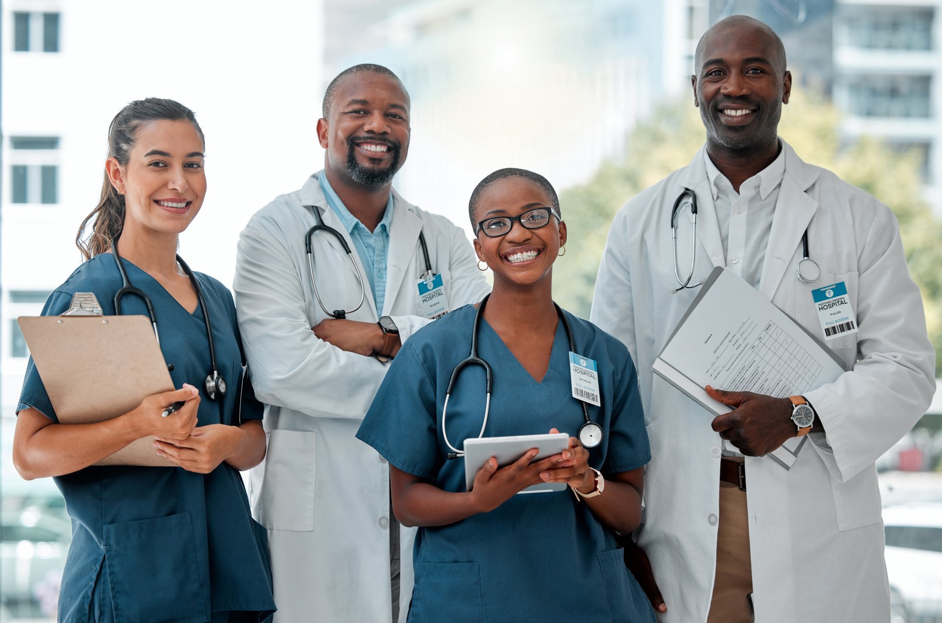 Professional healthcare staffing - Group of doctors and nurses