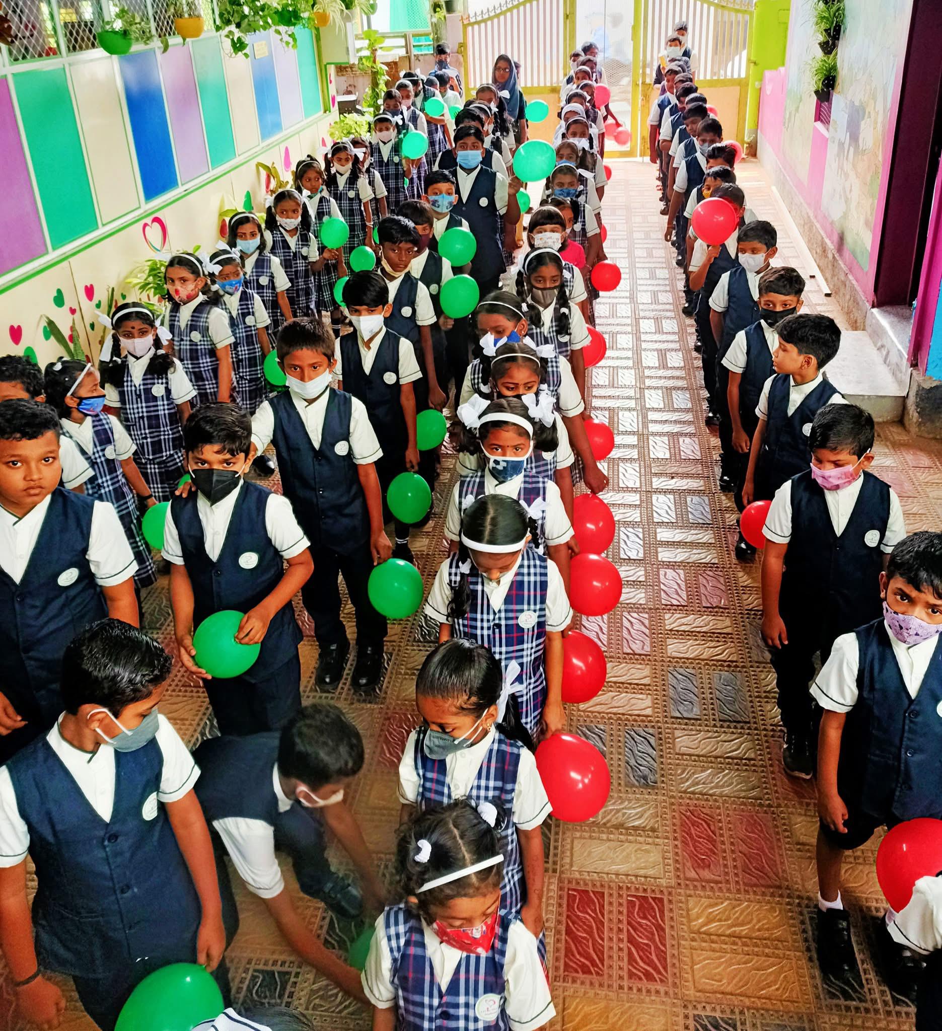 Students at Little Hearts School