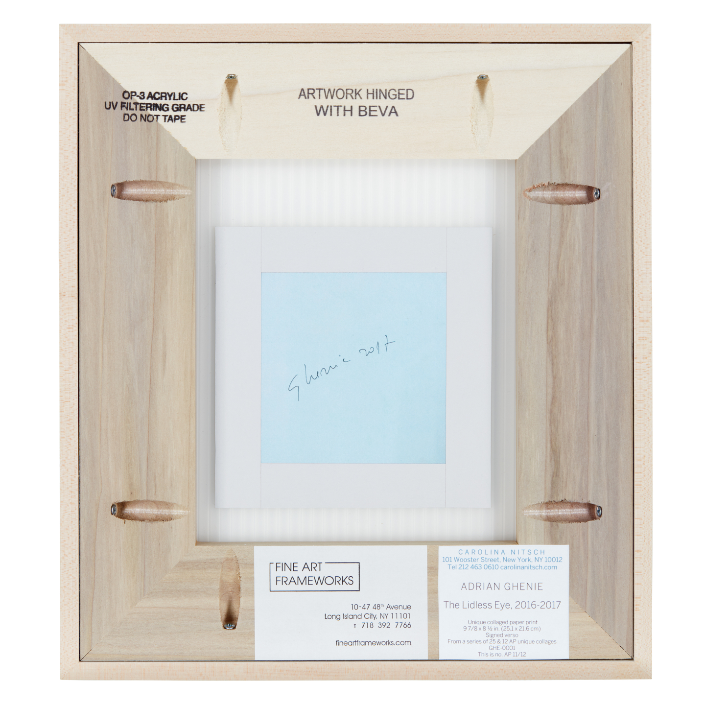 Verso record — signature, edition, and framing