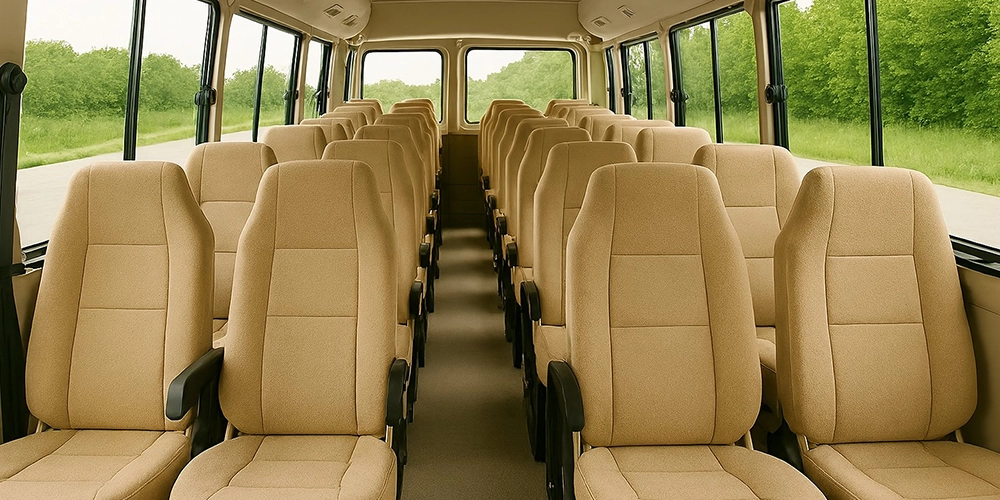 20-35 passenger minibus interior seating layout