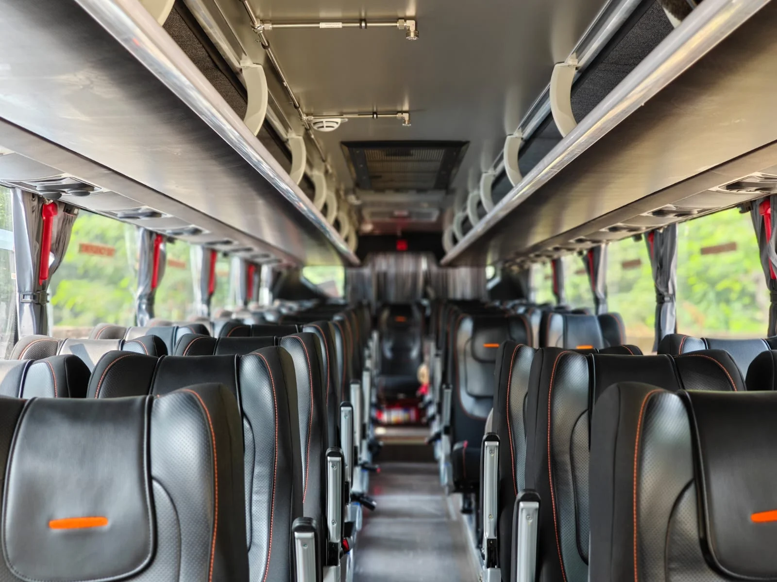 35-56 passenger motorcoach interior seating with luxury leather seats