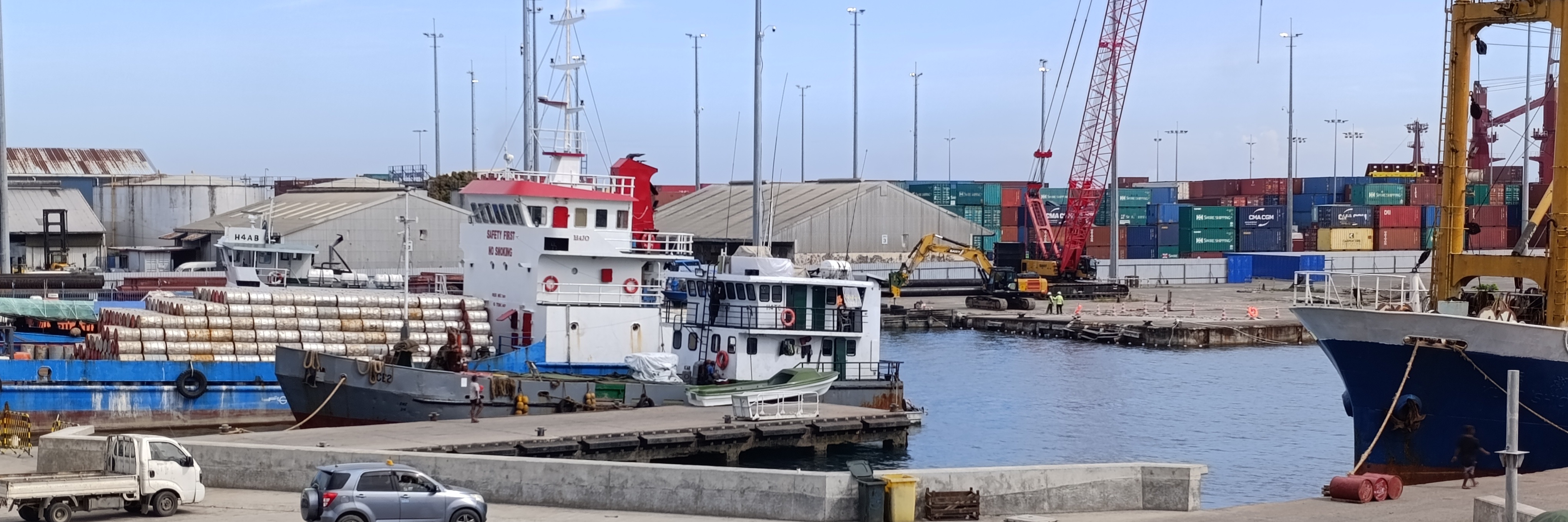 Vessels at Honiara port jetty
