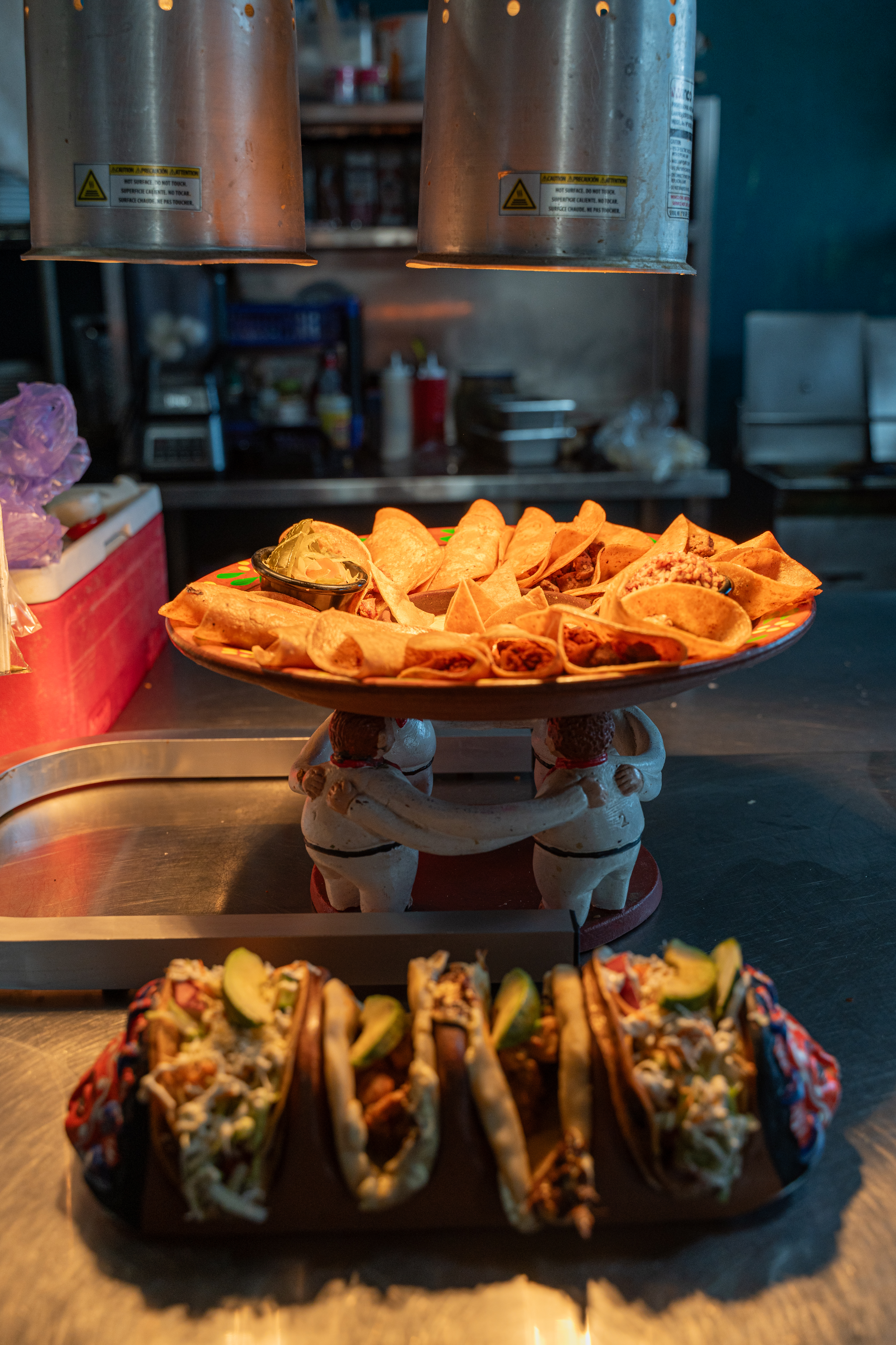 Tacos y aperitivos de la cocina