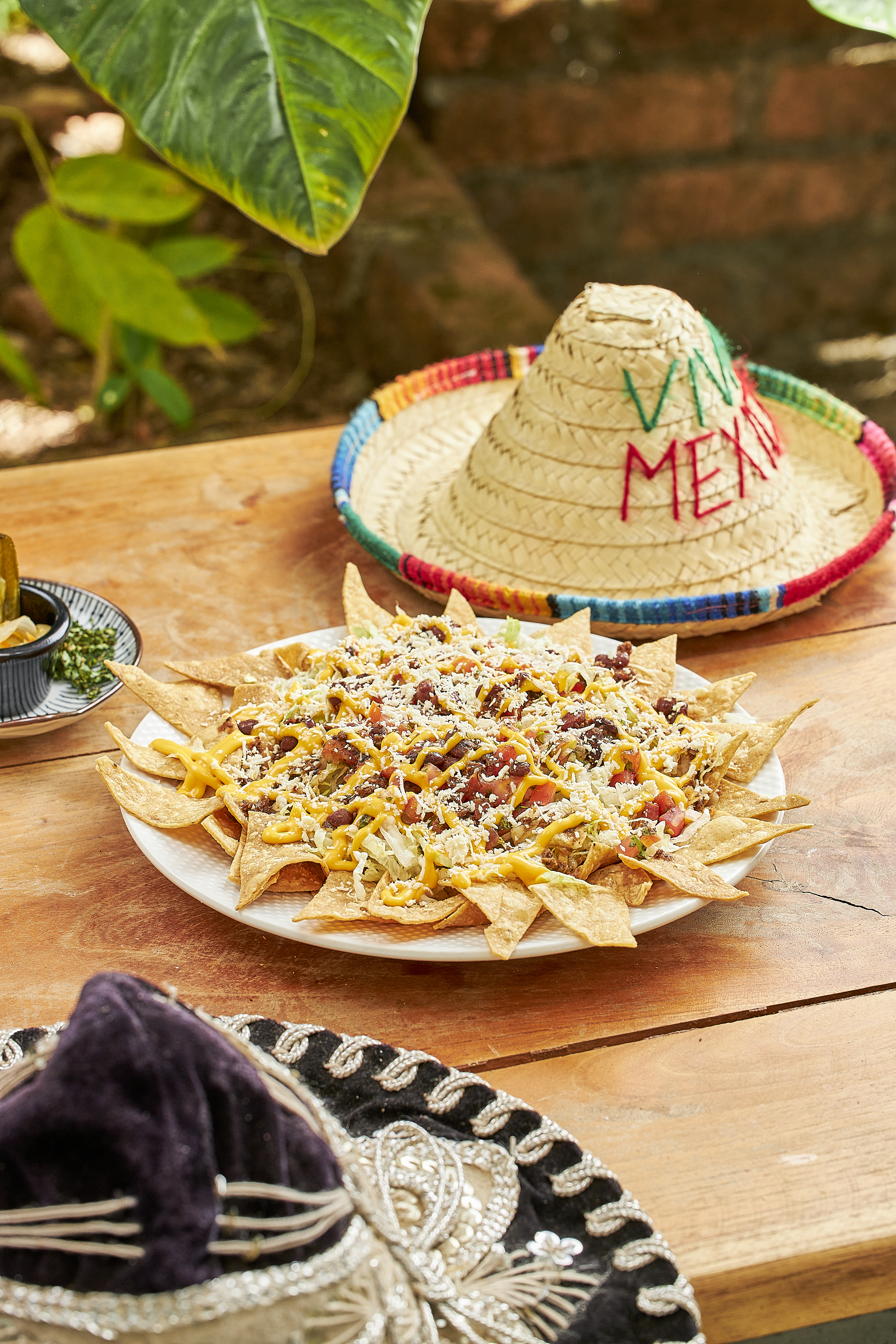 Nachos Suchimex con ambiente mexicano